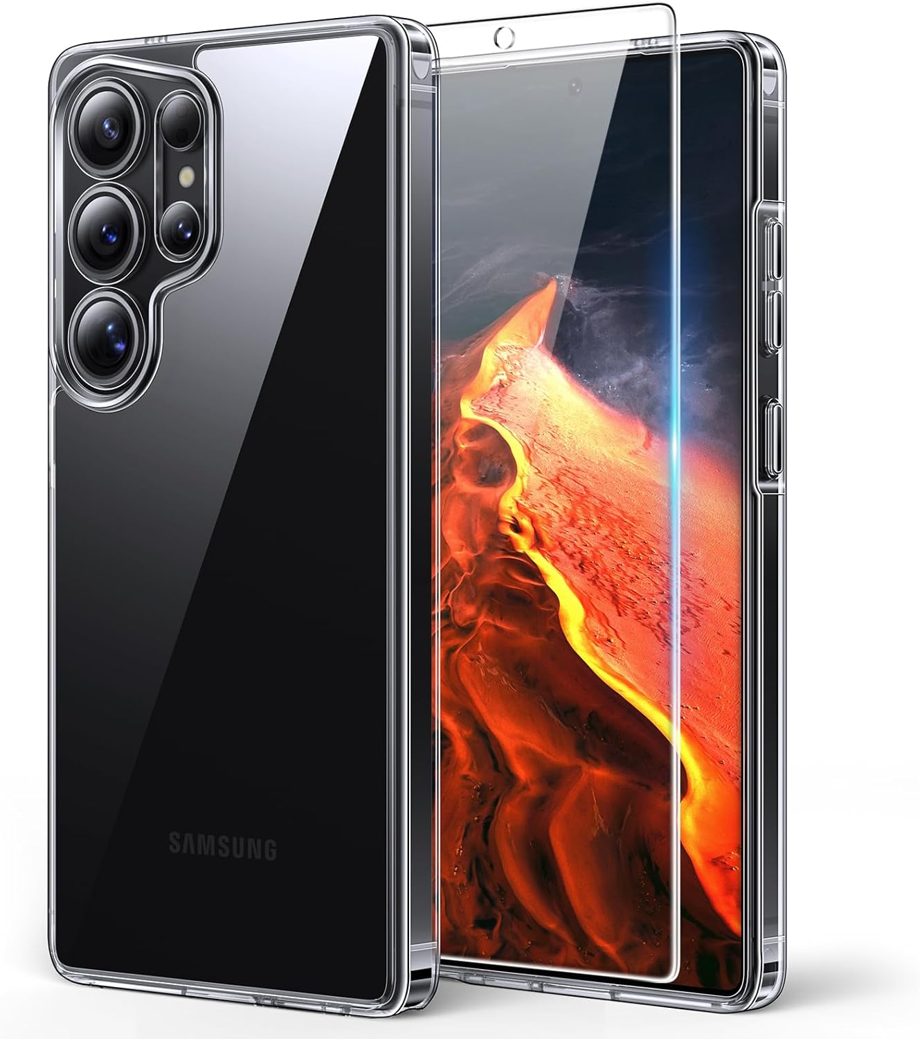 TAURI 3-in-1 for Samsung Galaxy S25 Ultra Case, [Not Yellowing] with 2 Tempered...