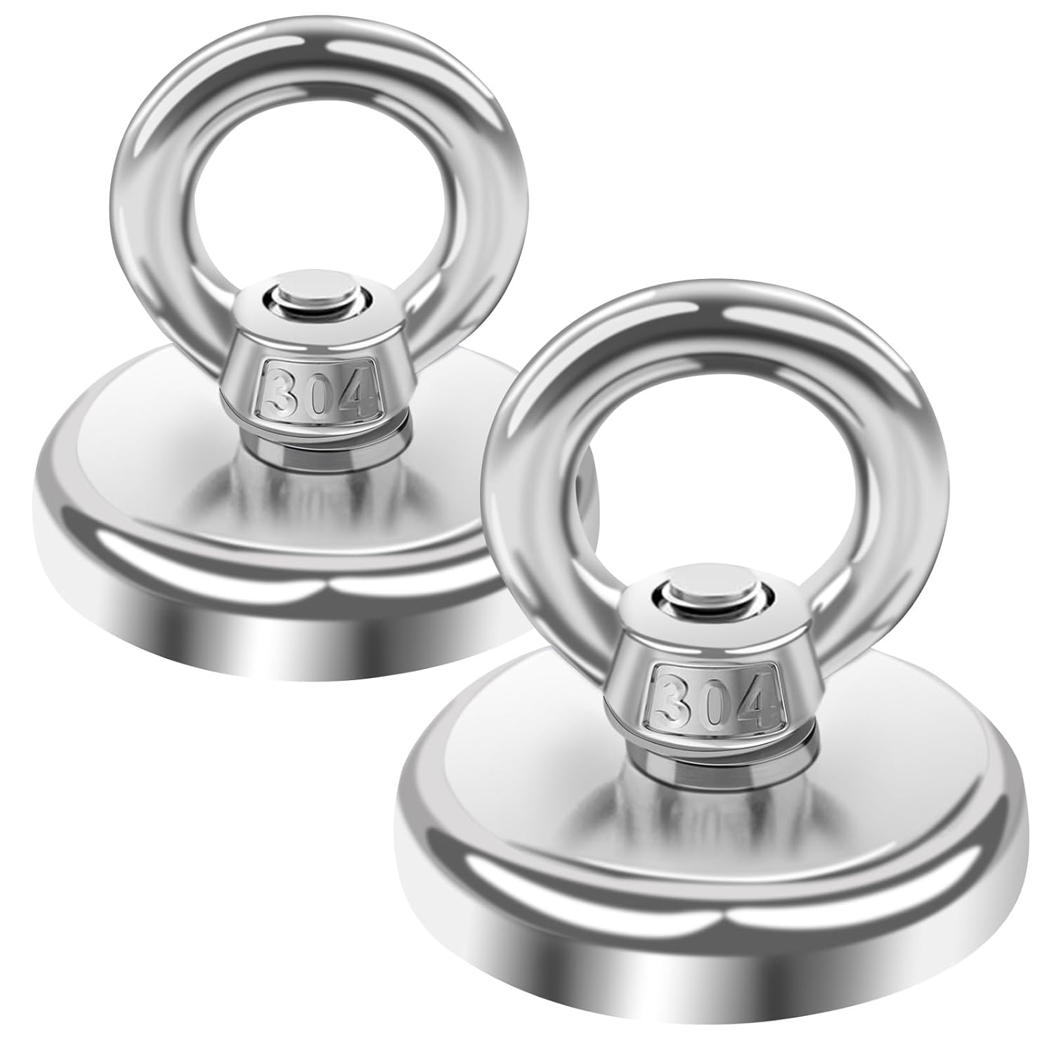 MIN CI 2 Pack Round Neodymium Magnets, Strong Magnets Heavy Duty 45kg（99lbs）Ma...