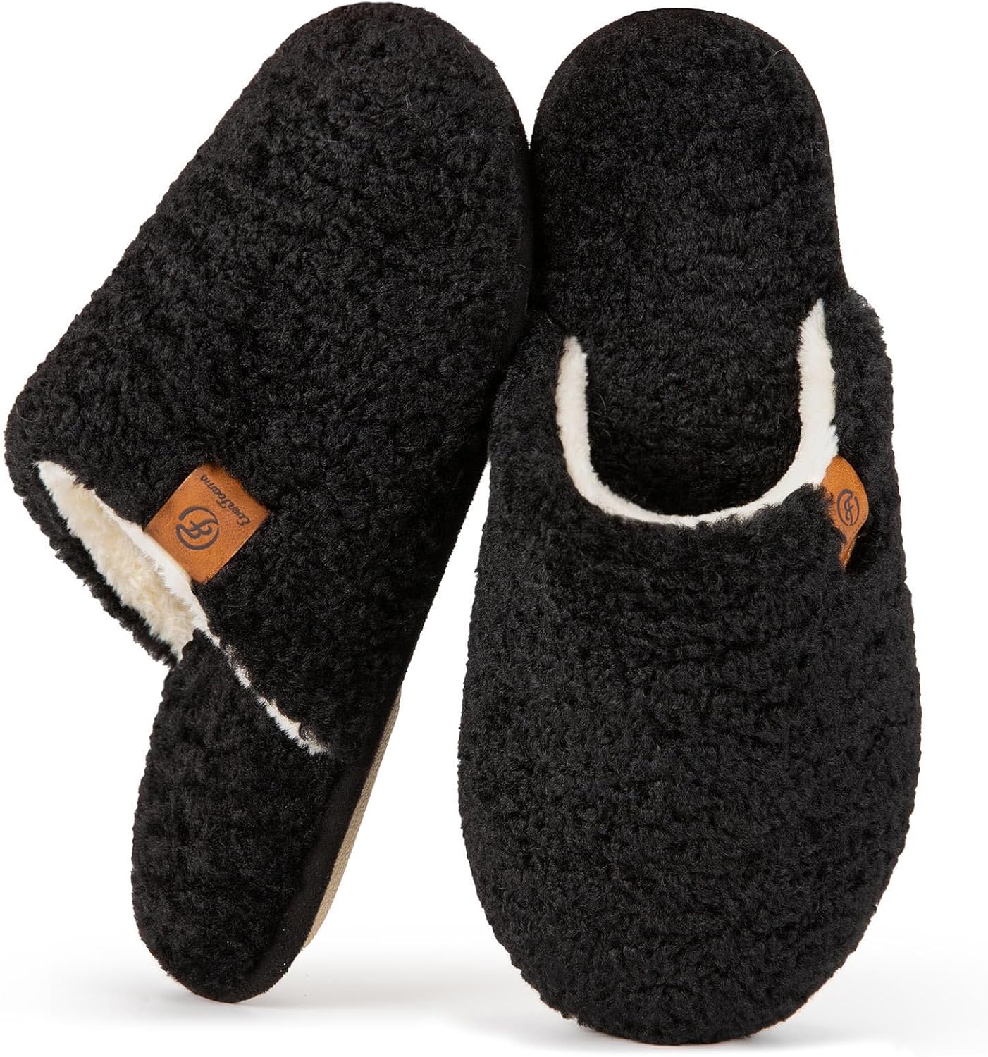 EverFoams Women's Fuzzy Slip-on Slippers Warm Cozy Soft Lightweight Memory Foam...