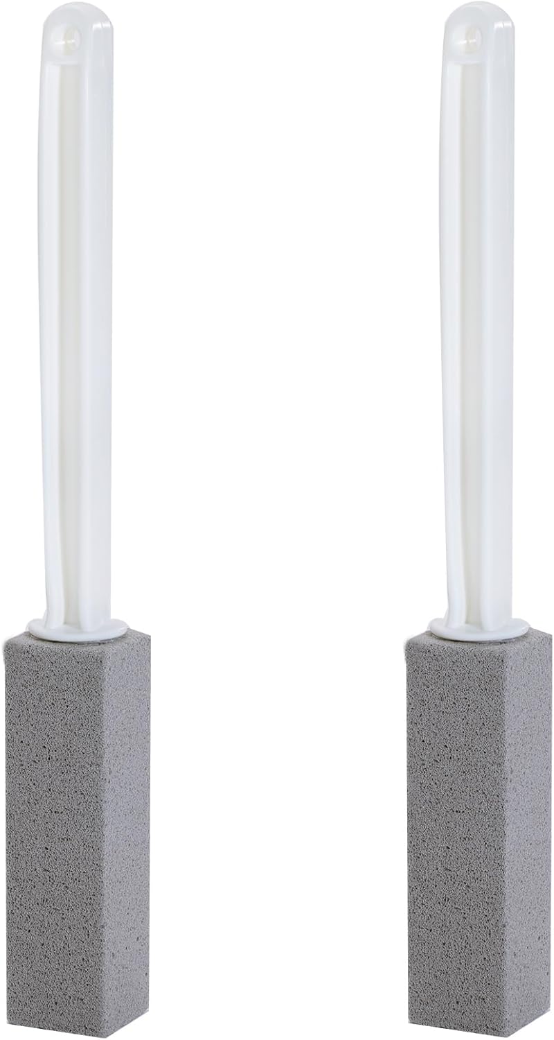 2 Packs Pumice Cleaning Stone with Extra Long Handle, Pumice Stone for Toilet Bo...