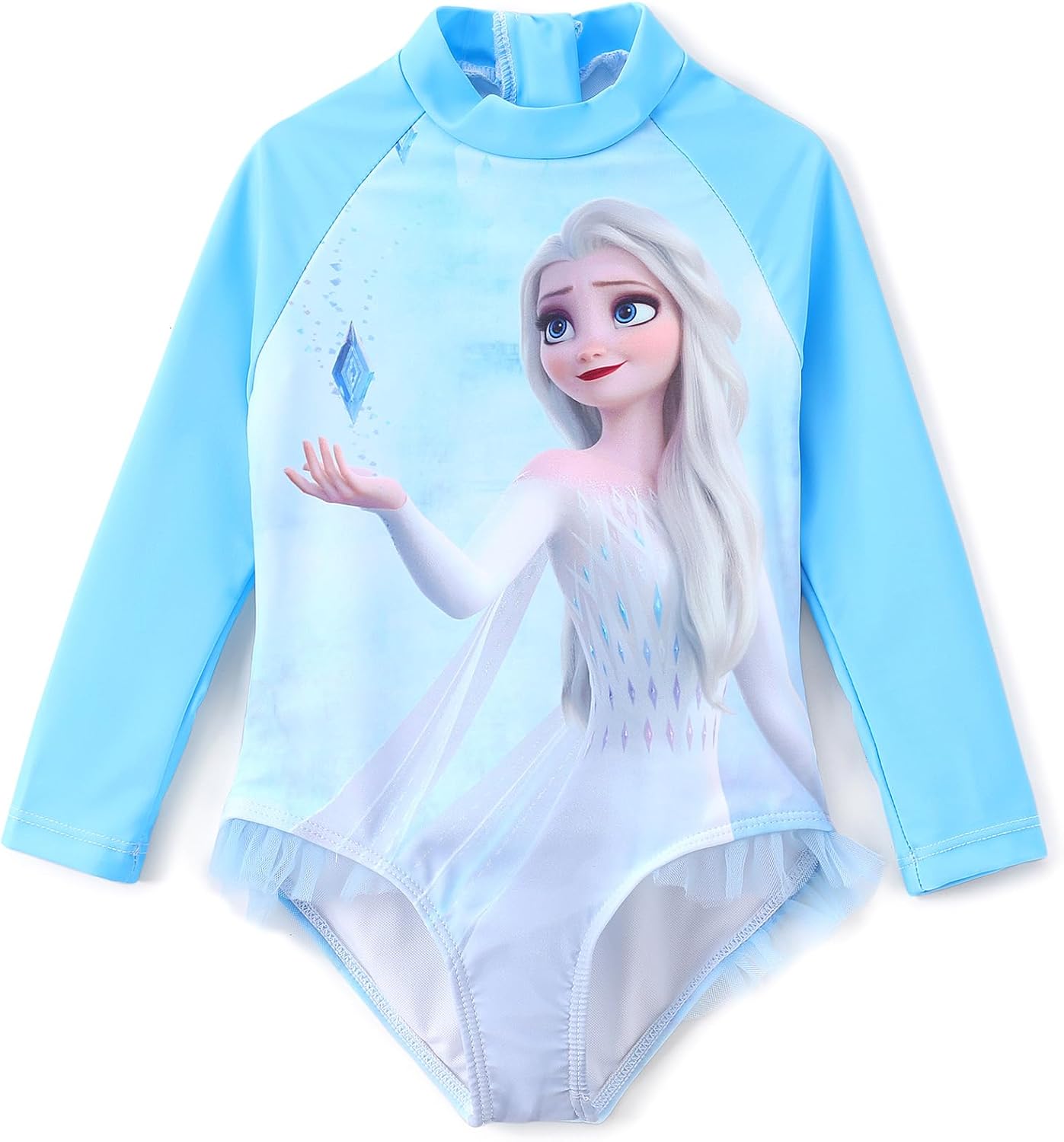 Disney Princess Frozen Elsa Minnie Stitch One Piece Swimsuit Rashguard Bathing S...