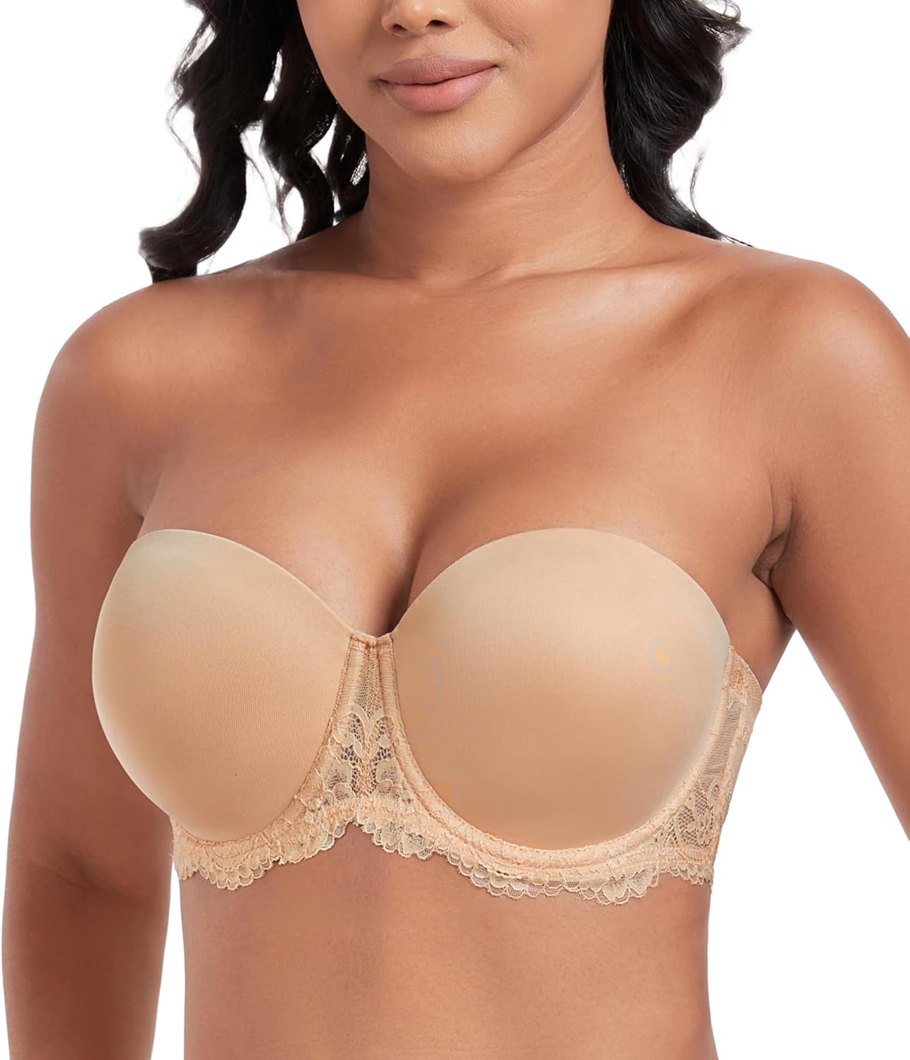 DotVol Women's Full Figure Strapless Bra Multiway Plus Size Underwire Contour Be...