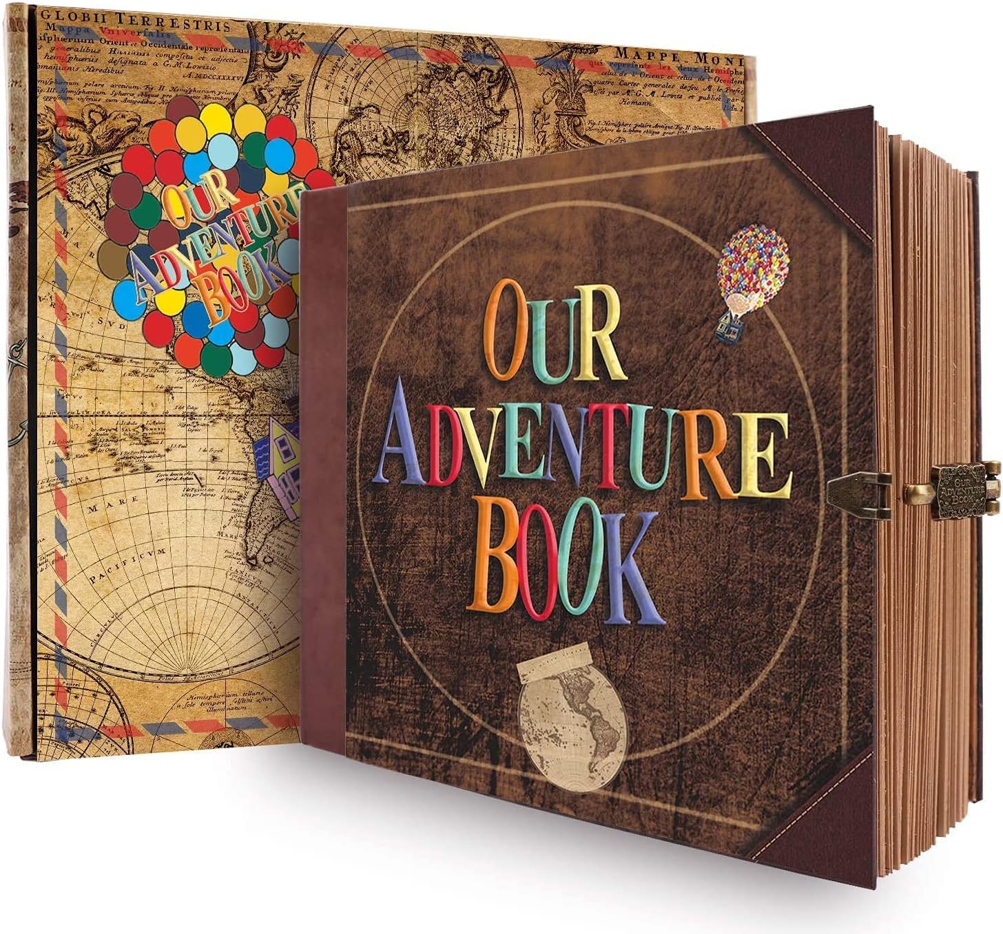 Our Adventure Book Scrapbook Photo Album, 146 Pages 8.9 * 7.7 Inch Retro Style E...