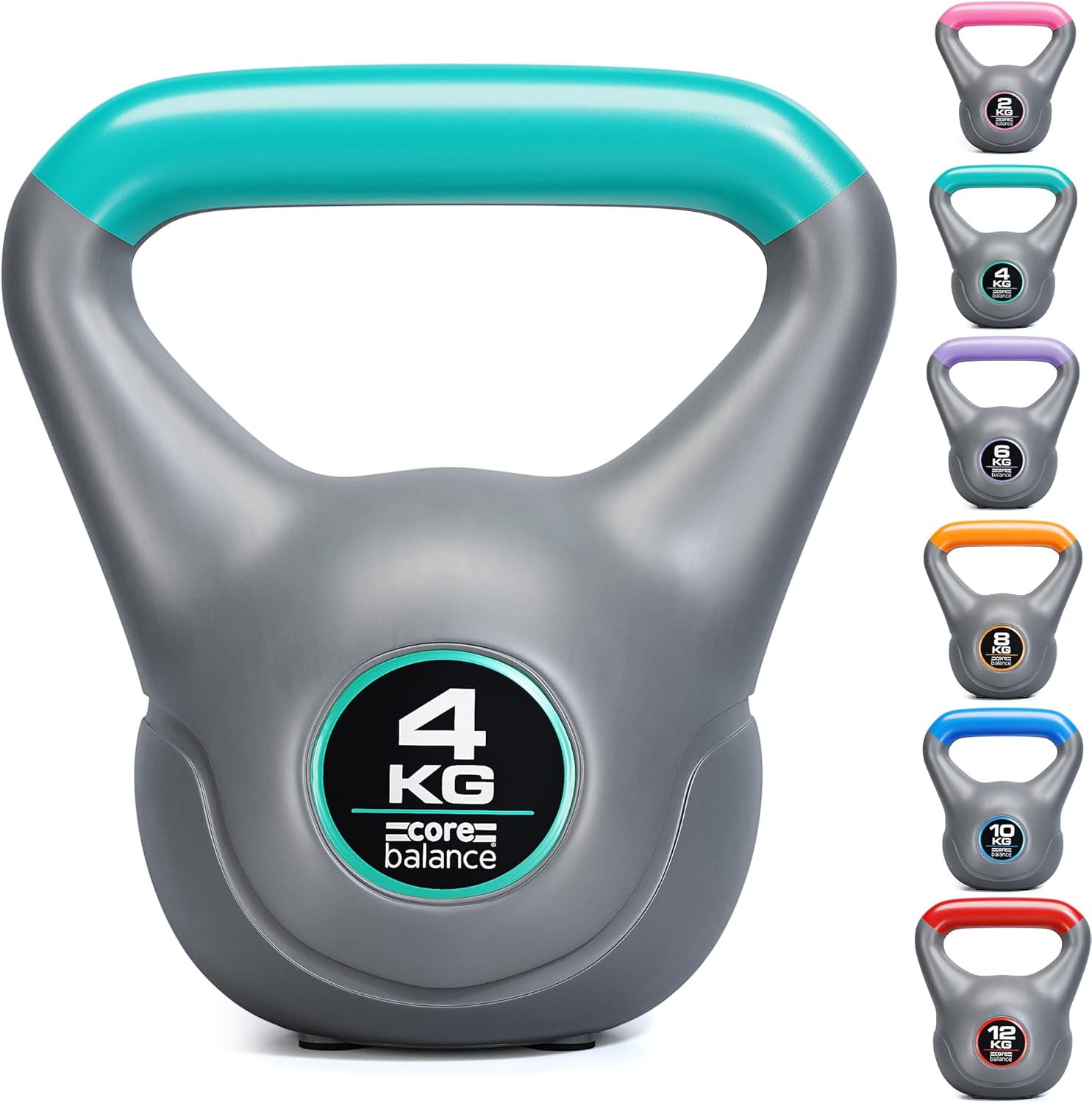 Core Balance Kettlebell Vinyl Coated Weight Lifting Strength Training Cardio Fit...