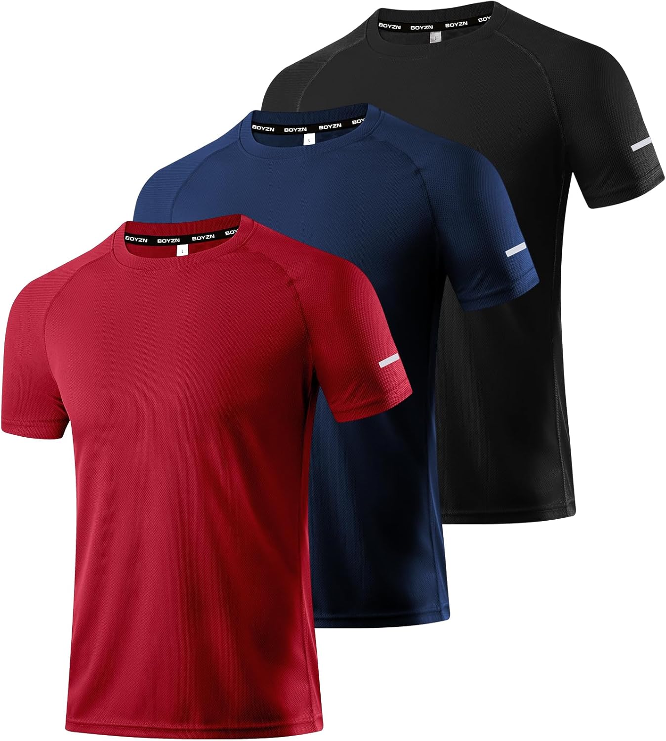 Boyzn 1, 3 or 5 Pack Men's Workout Running Shirts, Dry Fit Moisture Wicking T-Sh...
