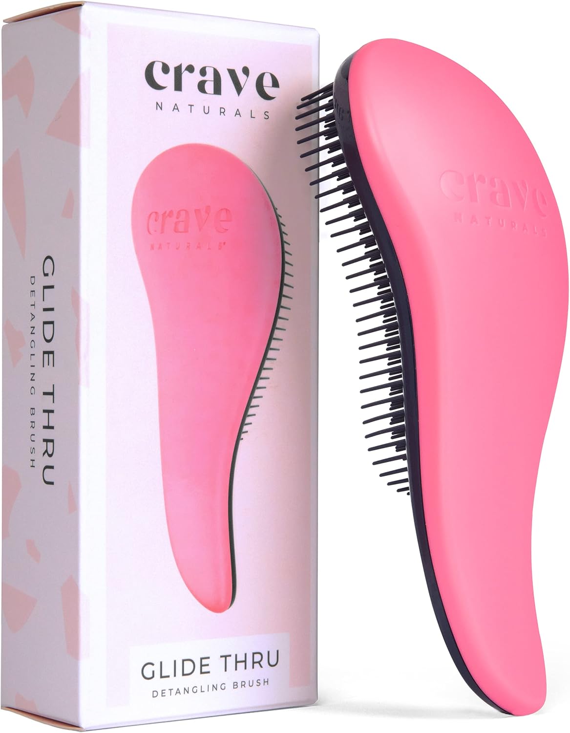 Crave Naturals Glide Detangler Hair Brush - Perfect Tangle Teezer for Curly Hair...