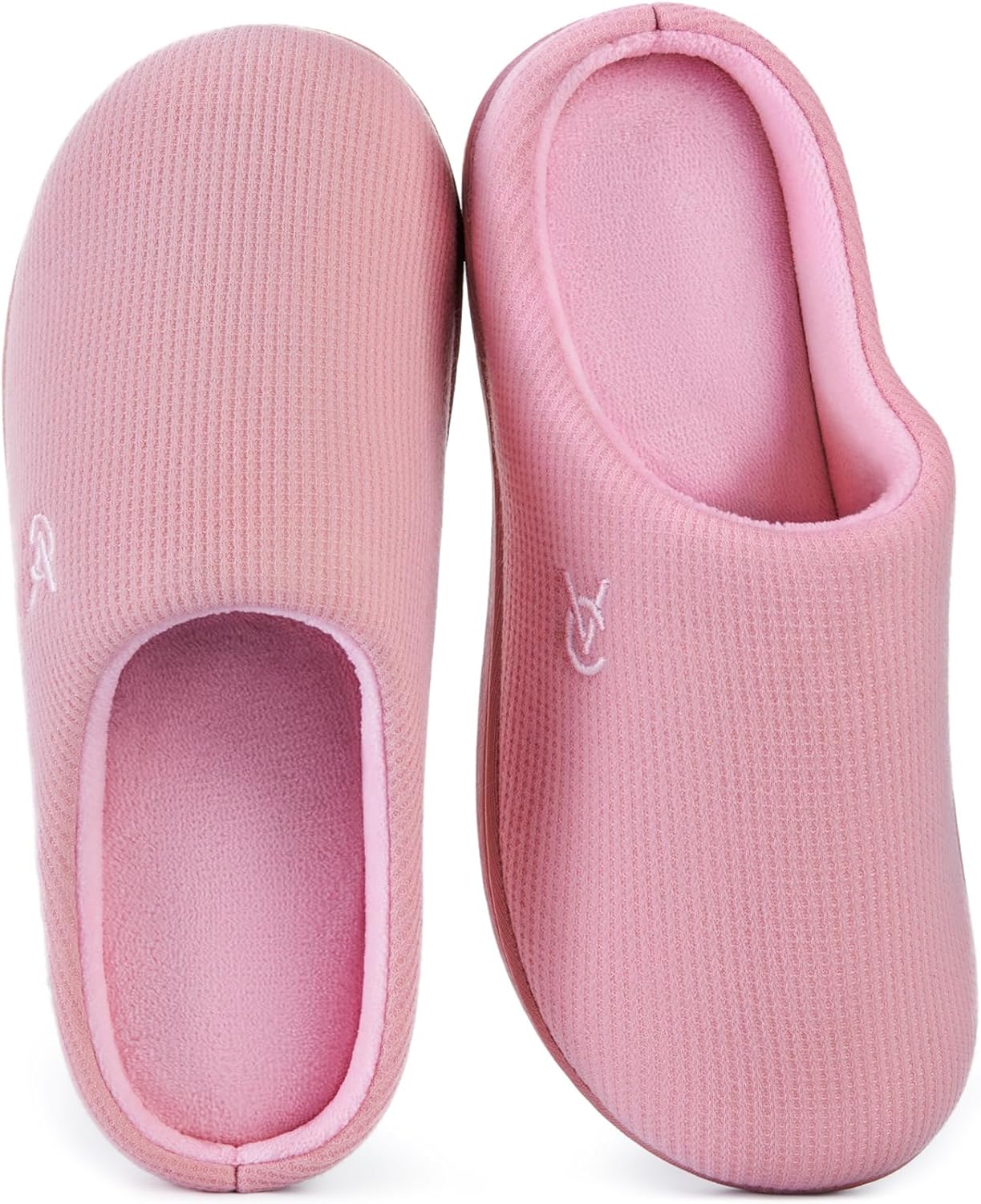 VeraCosy Women's Two-Tone Slippers Soft Comfy Knit Memory Foam Non-slip Indoor H...