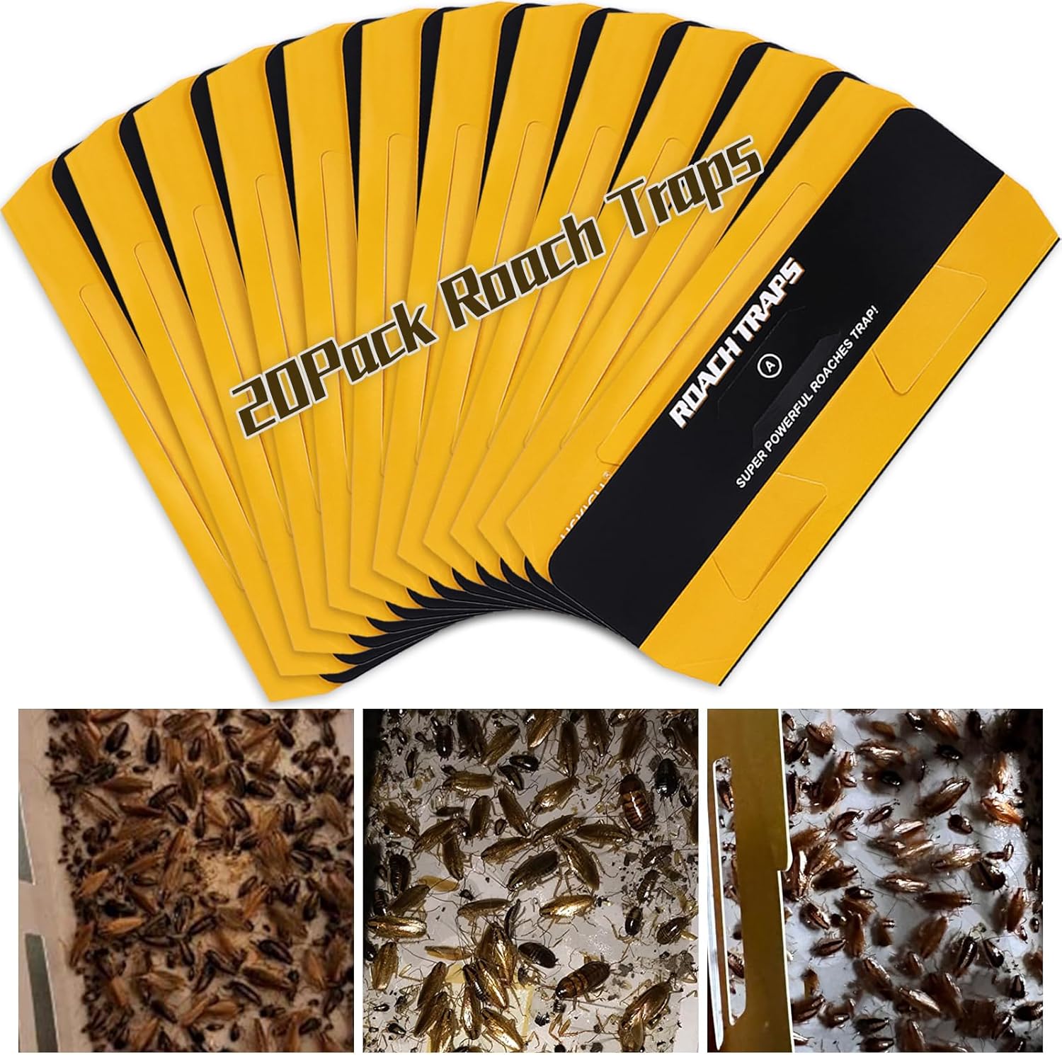 20 Pack Roach Traps, Cockroach Traps Indoor Home, Glue Roach Traps, Child & Pets...