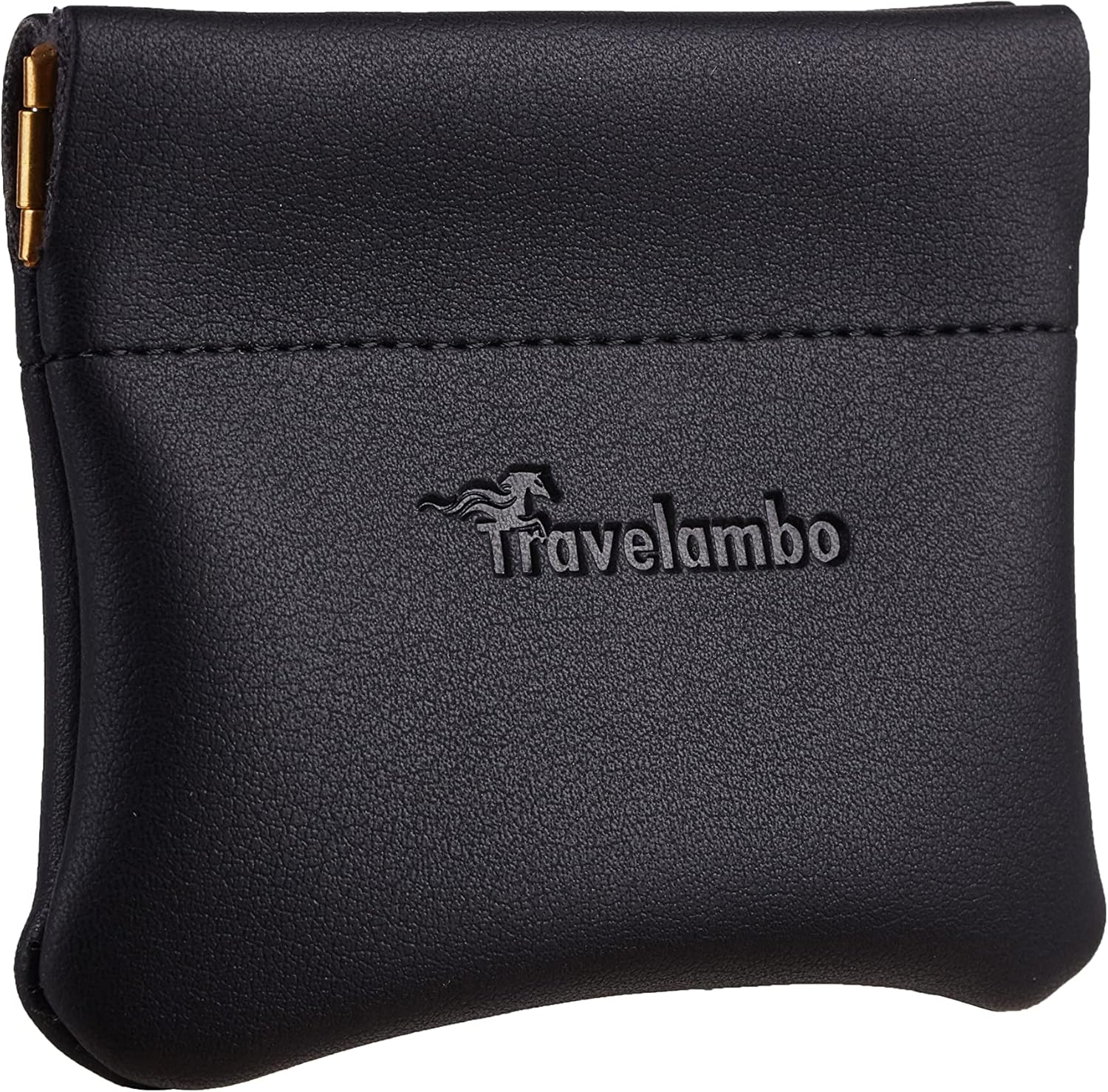 Travelambo Leather Squeeze Coin Purse Pouch Change Holder For Men & Women 01 Vin...