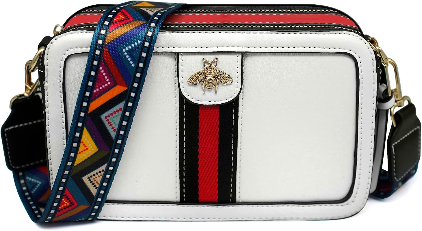 Beatfull Designer Bee Crossbody Purse for Women PU Leather Shoulder Handbag Came...