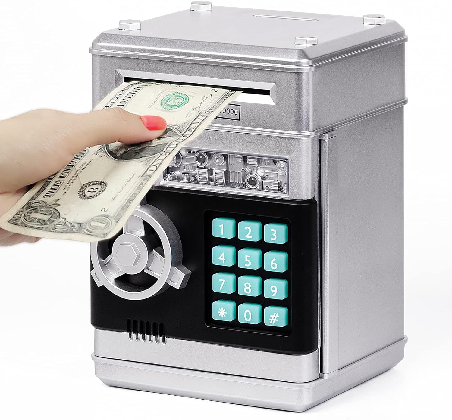 Refasy Piggy Bank Cash Coin Can ATM Bank Electronic Coin Money Bank for Kids Age...
