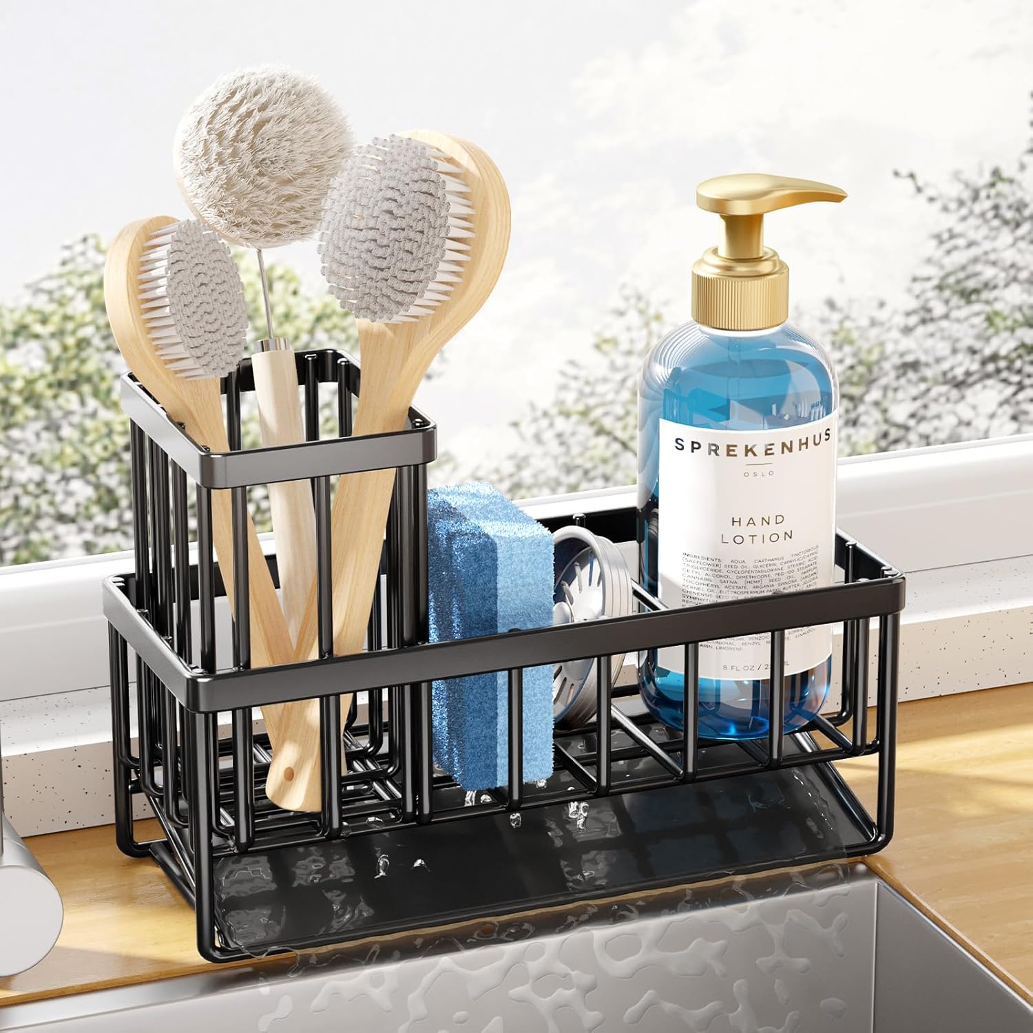 Kitsure Sponge Holder for Kitchen Sink - Rustproof Stainless Steel Sink Caddy Or...