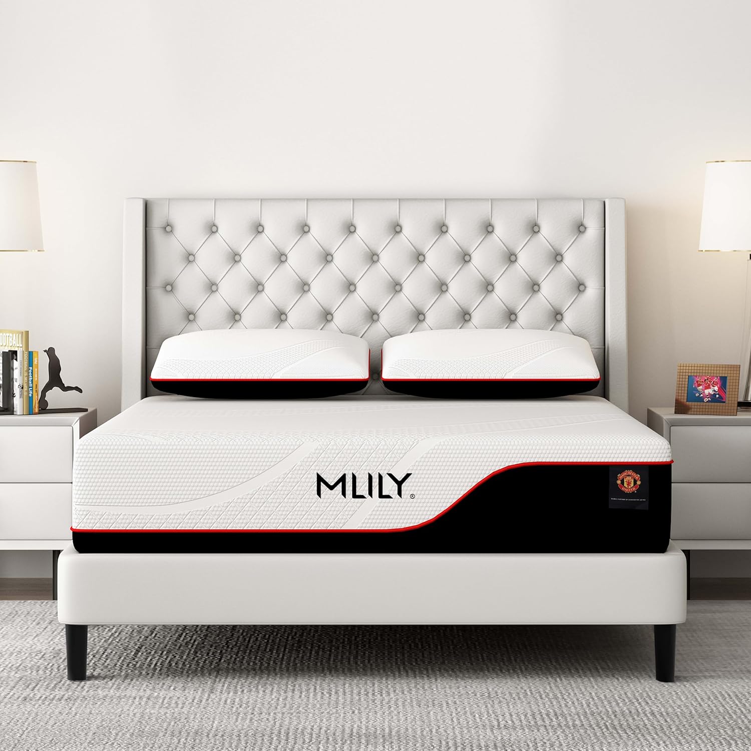 MLILY Queen Size Mattress Bed Mattress, Manchester United 12 Inch Memory Foam Ma...