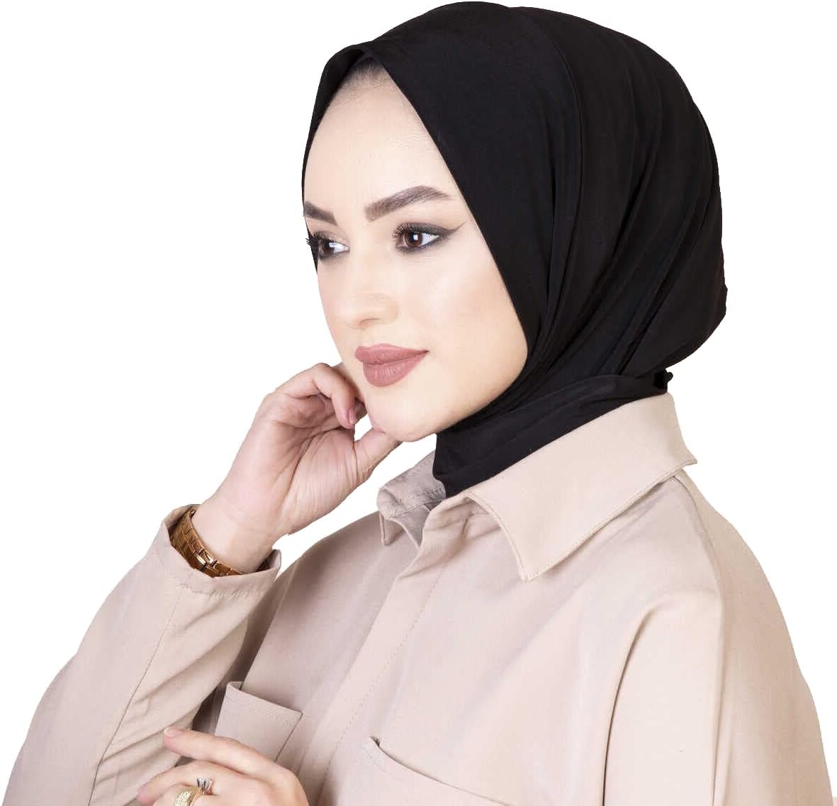 World of Shawls Ready To Go Instant Hijab for Ladies Girls Women With Tie Back B...