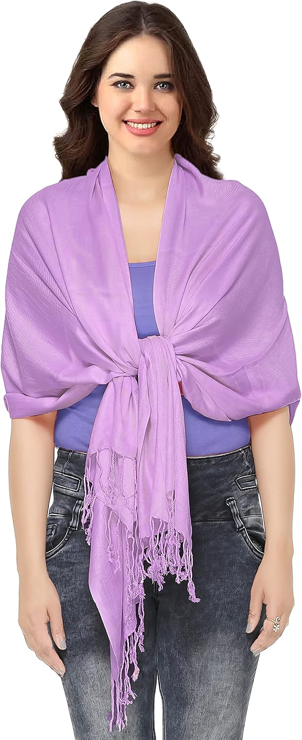World of Shawls Super Soft Pashmina Shawl Scarf Wrap Lilac