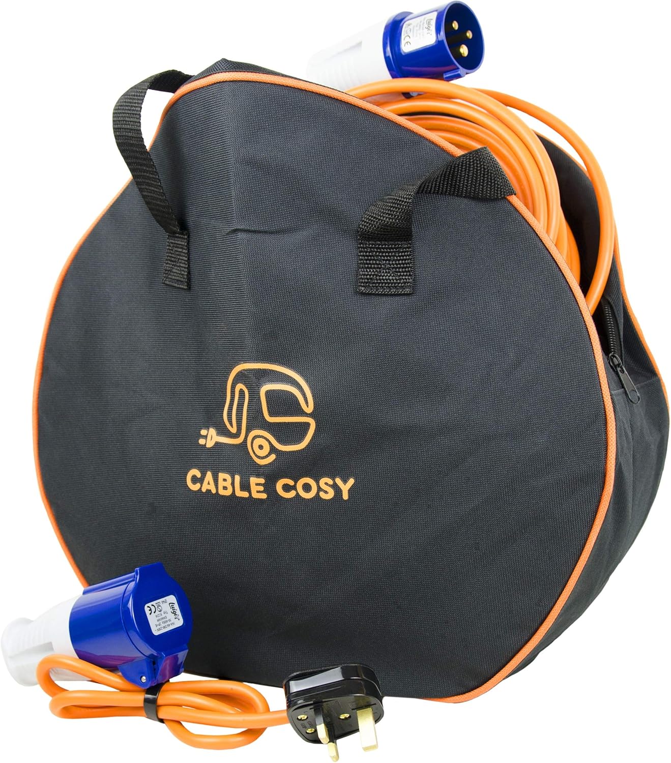 Luigi's 14 Metre Mains Extension Cable with Fly Lead Converter & Waterproof Carr...