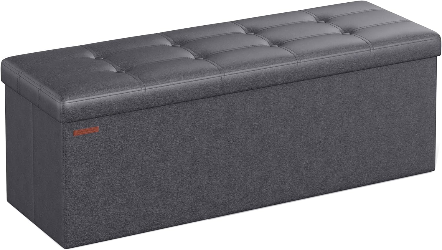 SONGMICS Storage Ottoman, Foldable Small Ottoman Foot Rest, 38 x 110 x 38 cm, Cu...
