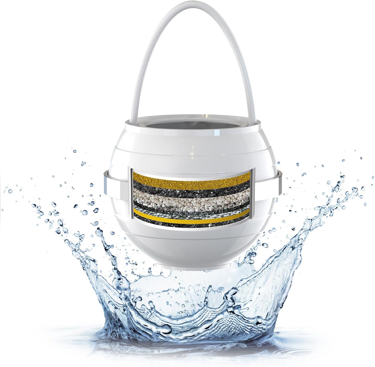 Bath Water Filter for Tub Faucet with Overflow,2,500 Gallons of Filtration,Remov...