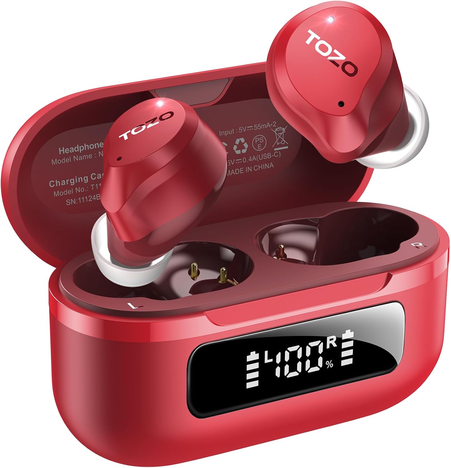 TOZO Hybrid Active Noise Cancelling Wireless Earbuds, 6 Mics ENC Clear Call, IPX...