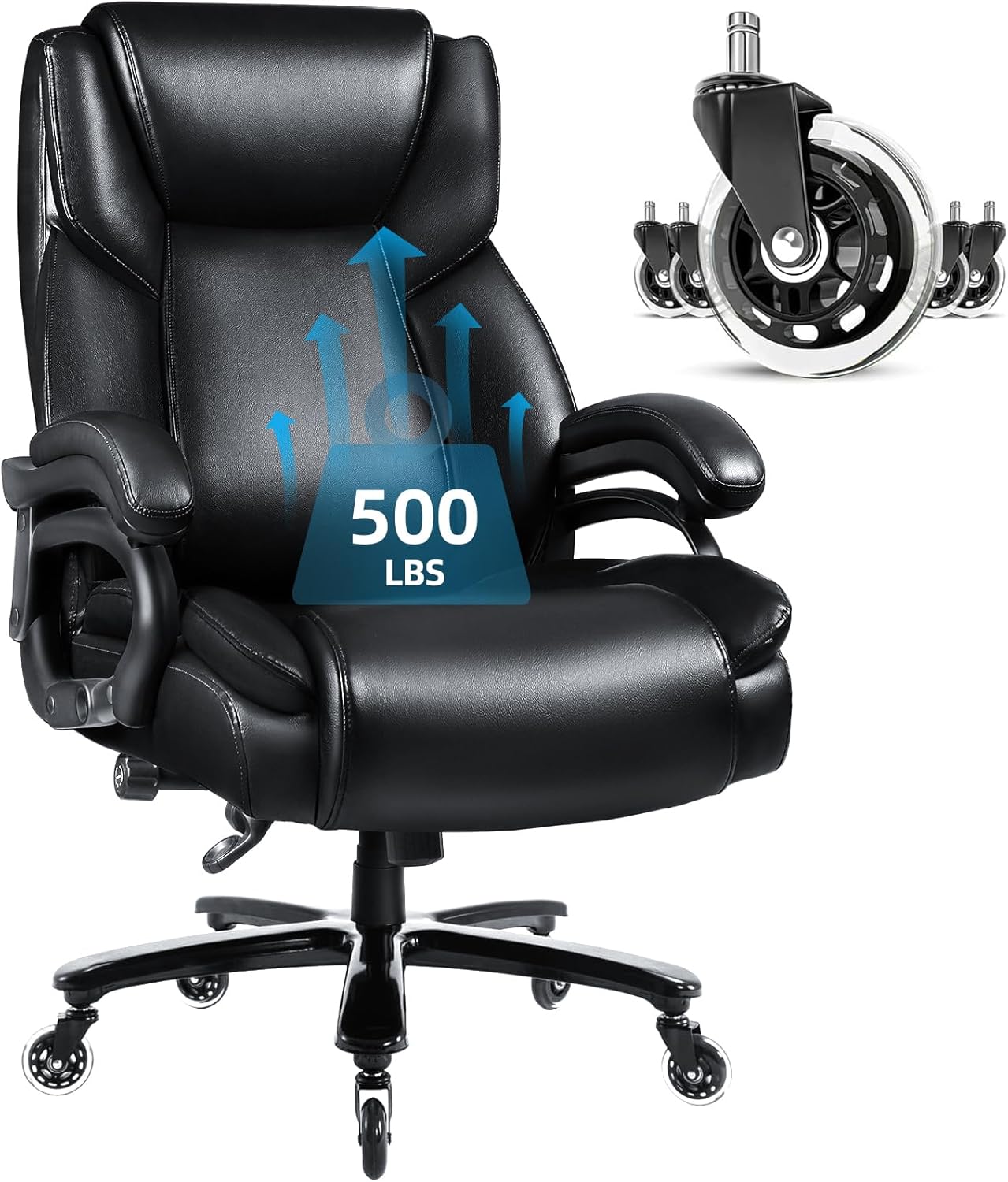VITESSE 500lbs Heavy Duty Office Chair for Low Back Pain Relief, Big and Tall Of...