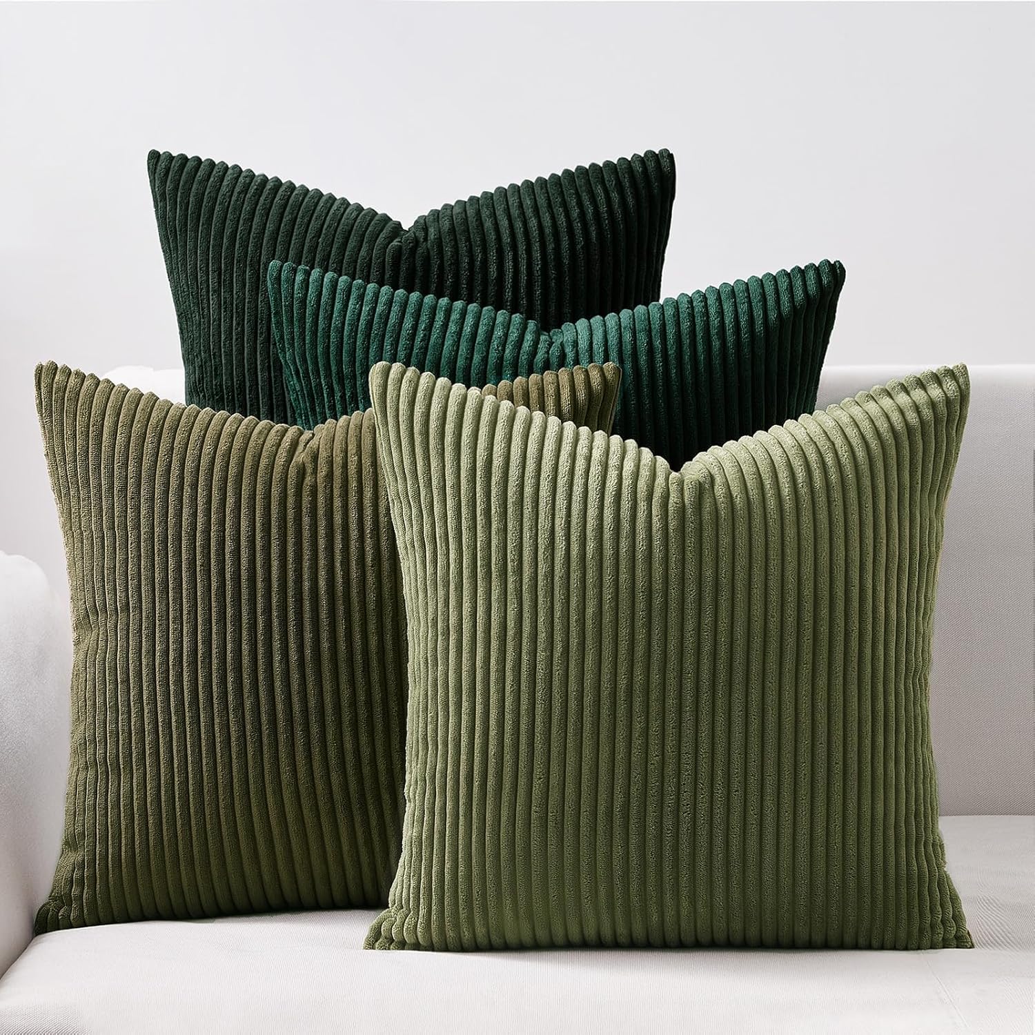 Topfinel Square Cushion Covers 50x50cm Corduroy Scatter Decorative Garden Sofa C...