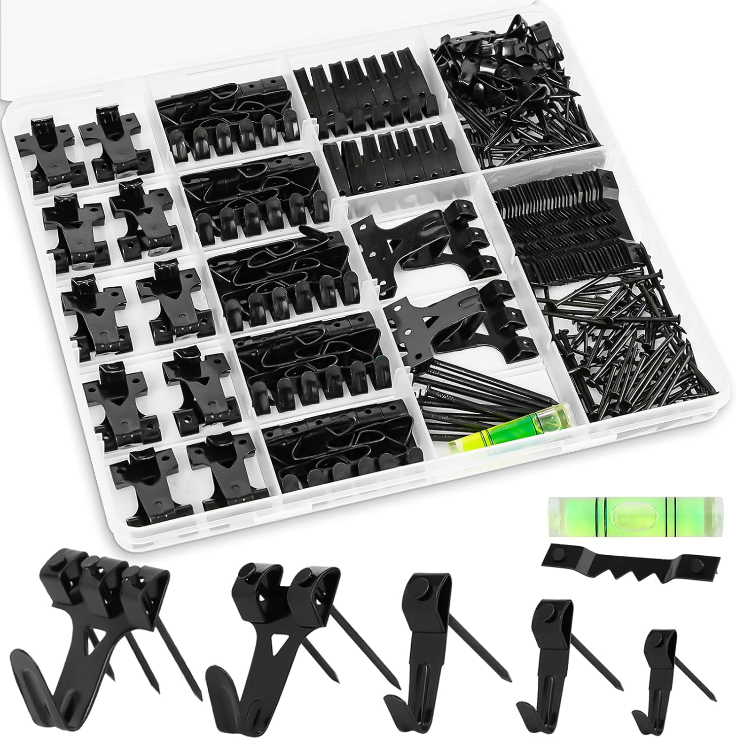 KURUI Picture Hangers, 385Pcs Picture Hanging Kit with Heavy Duty Picture Hangin...