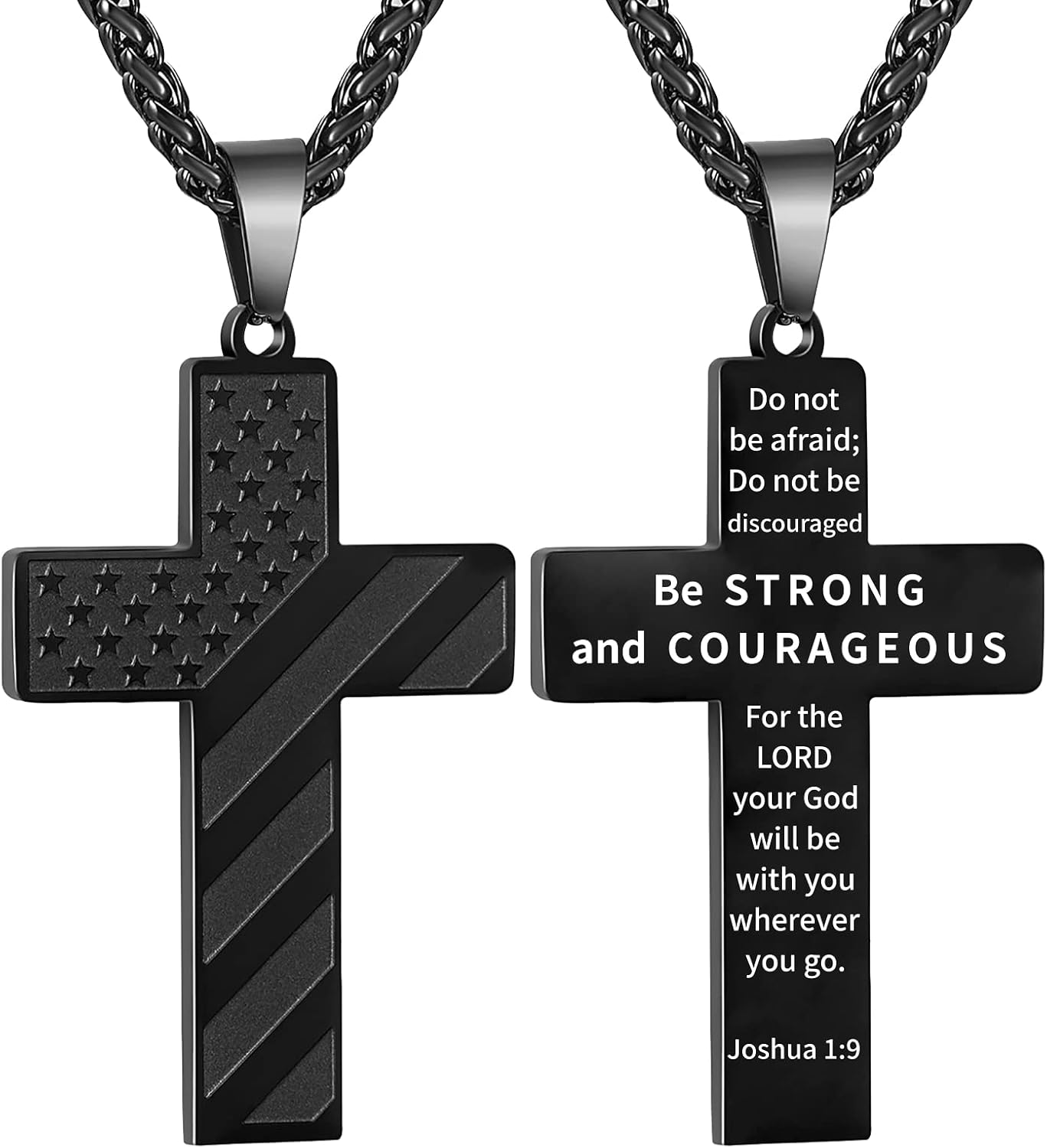 DuoDiner Easter Graduation Gifts-18+2 Inch Cross Necklace Bible Verse Stainless...