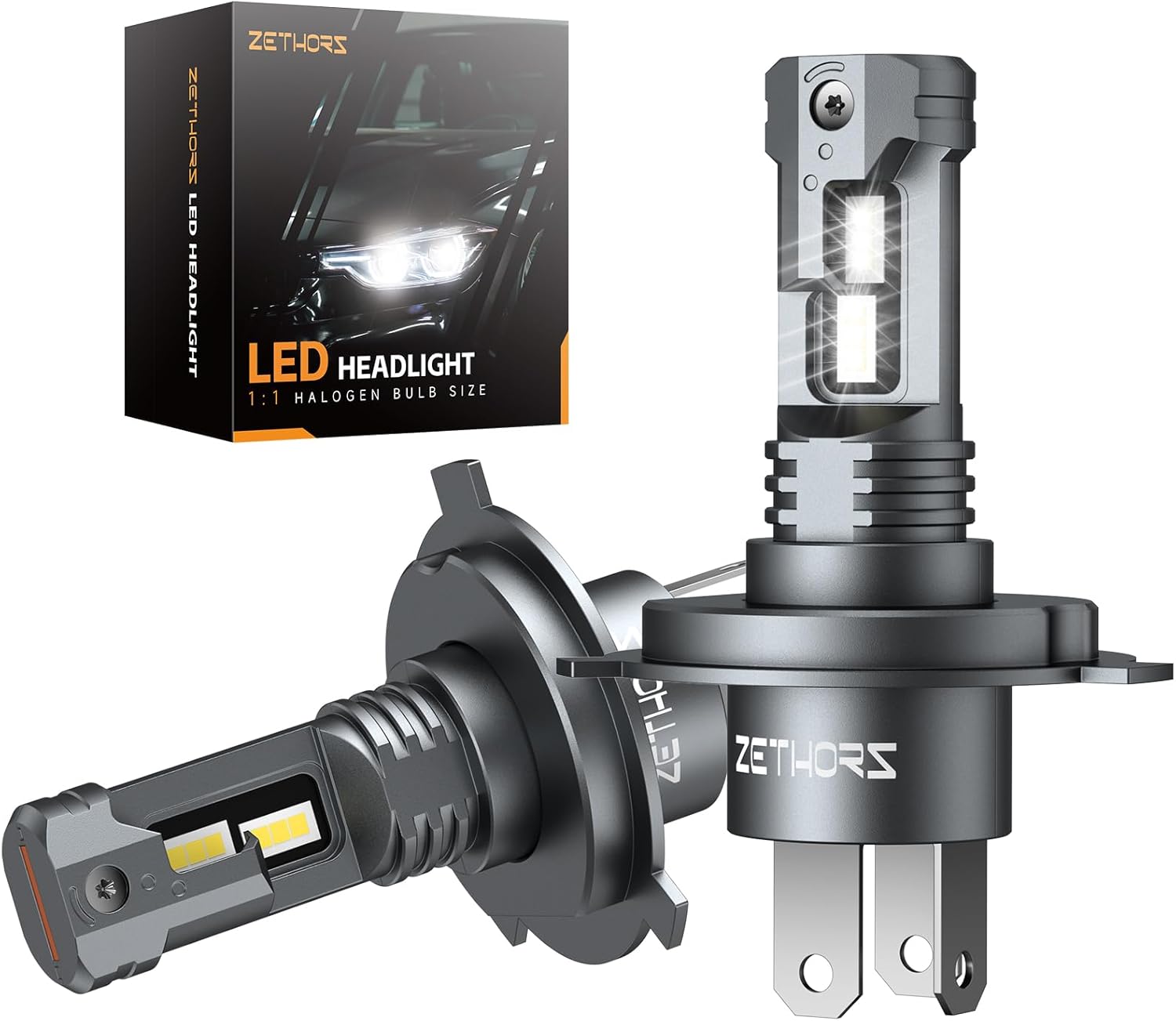 Zethors H4 LED Headlight Bulbs 400% Brighter Wireless headlight bulbs, 16000LM M...