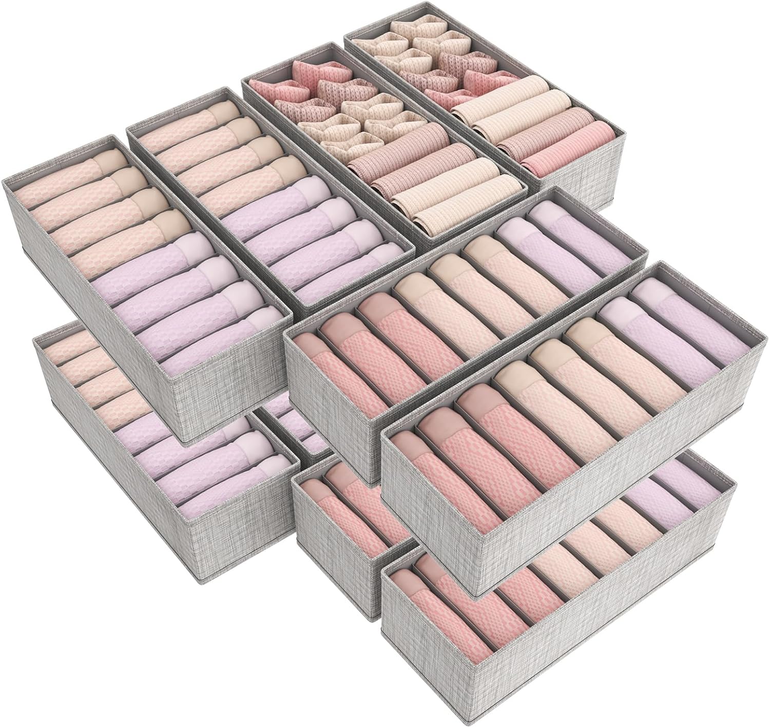 Lifewit 12 Pack Drawer Organizer for Clothing, Dresser Organizer Wardrobe Storag...