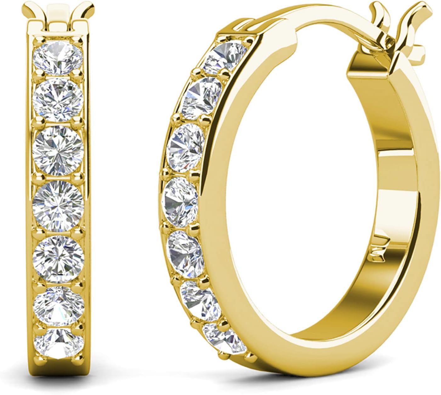 Hoop Loop Earrings for Women18K White Gold with Sp...