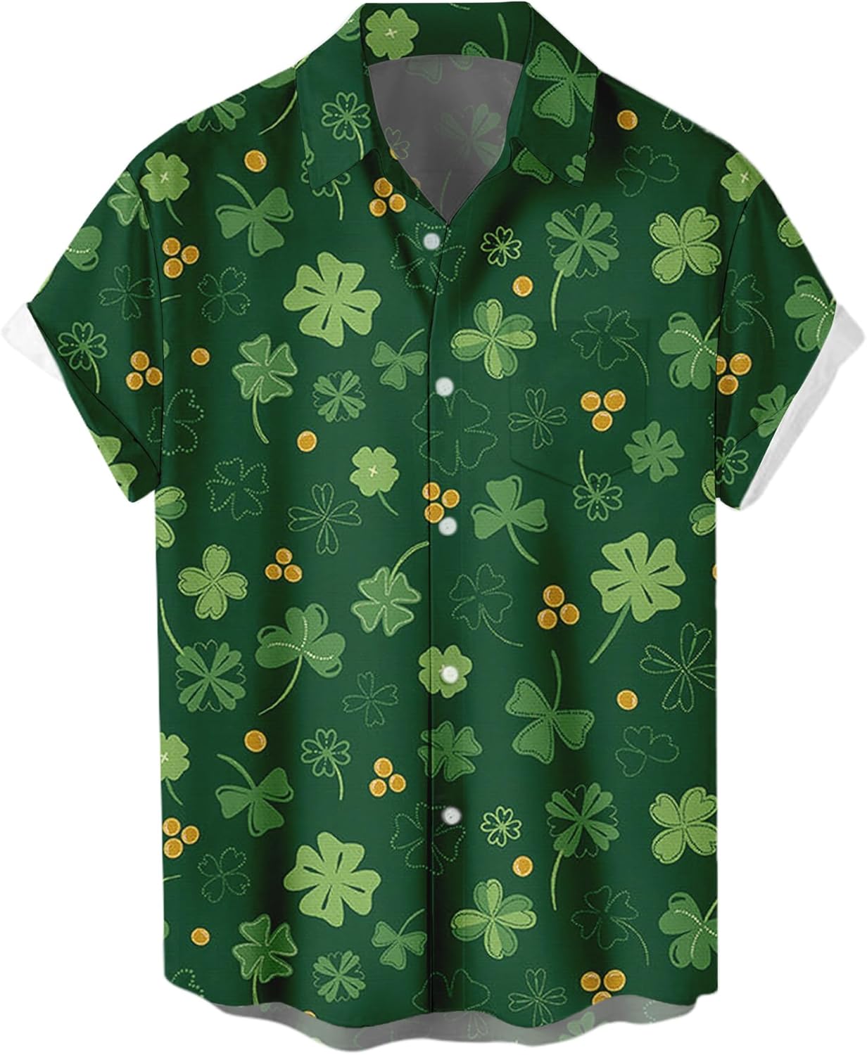 Mens 2025 ST Patricks Day Shirts Clover ST Pattys Day Funny Hat Dwarf Green Prin...