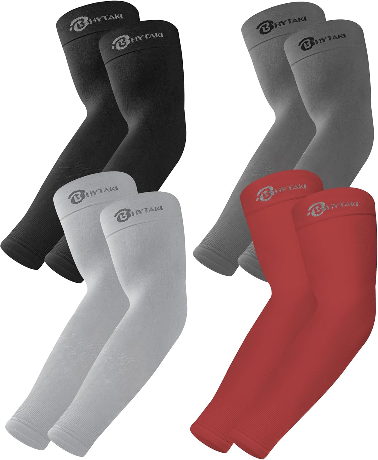 BHYTAKI 6 Pairs UV Sun Protection Arm Sleeves, UPF 50 Sports Cooling Arm Compres...
