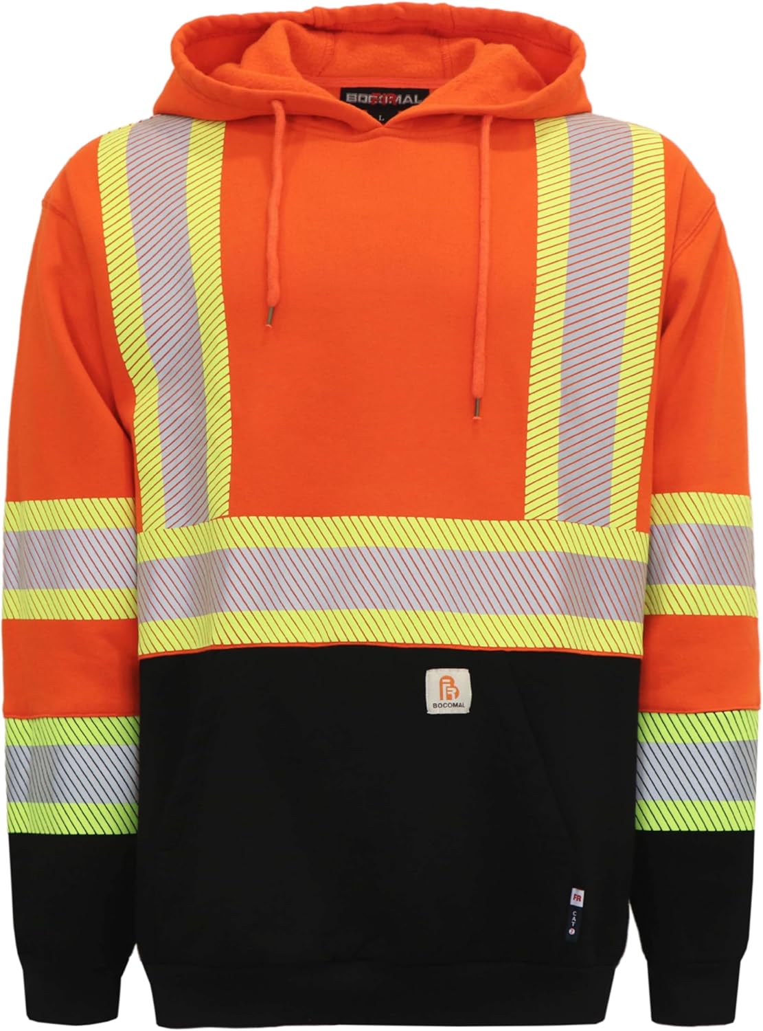 BOCOMAL FR Hoodies High Visibility Cotton Fleece Hi-vis Mid-Weight Flame Resista...