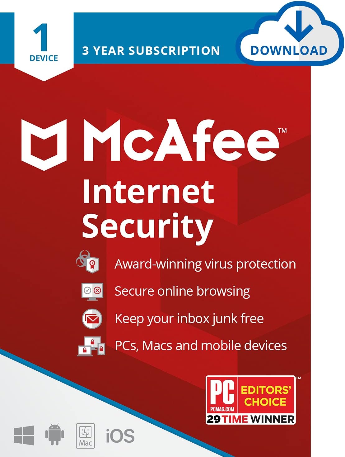 McAfee Internet Security 1-Device 2025 | 3-Years | Real-Time PC Protection from...