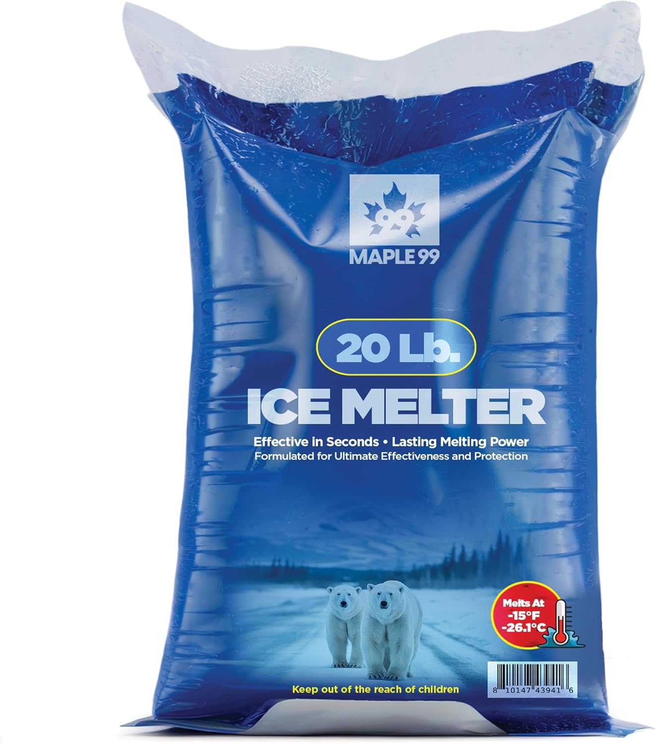 Ice Melt Safer for Concrete -20 lb Bag, Snow Salt Ice Melt, Salt for Snow and Ic...