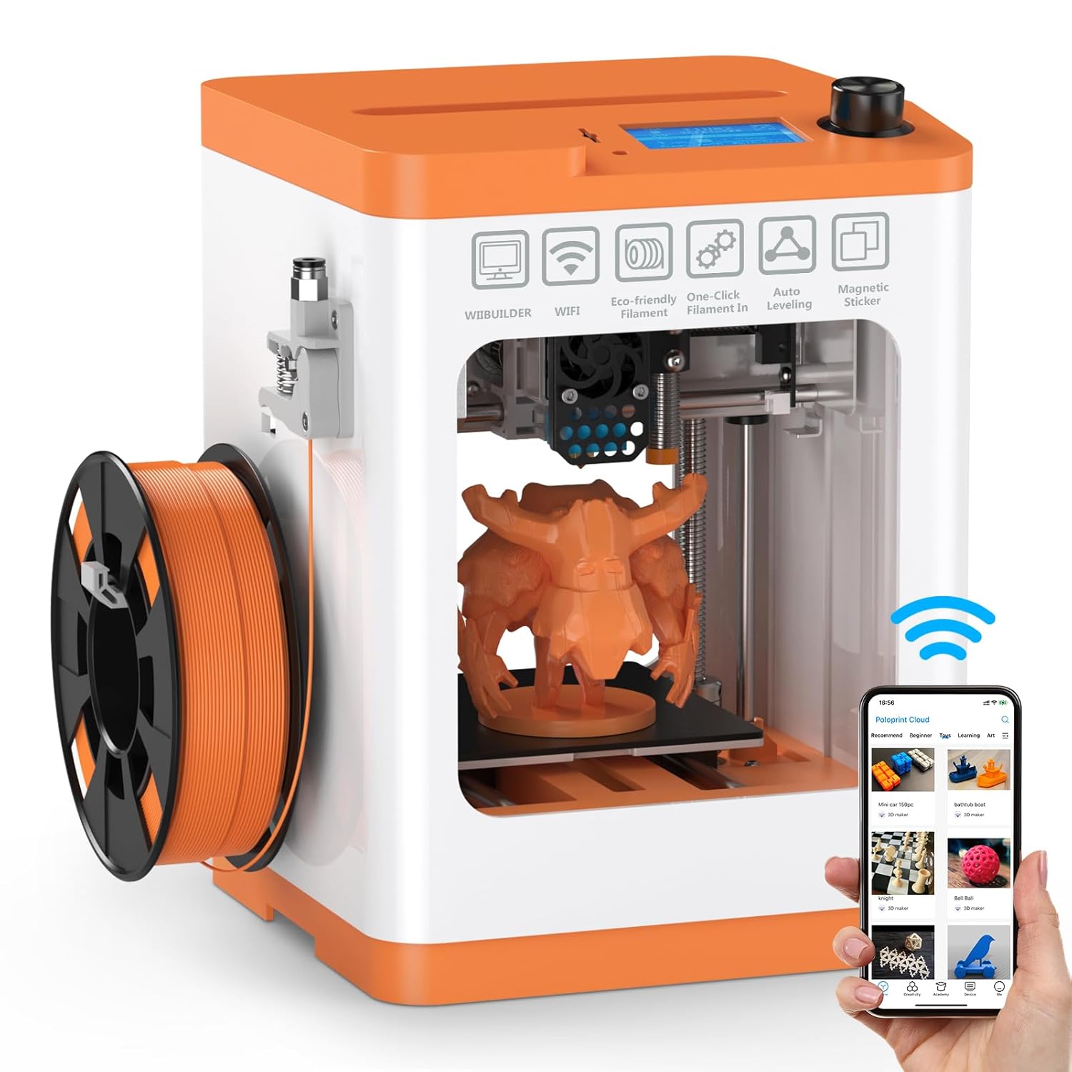 WEEFUN Newest TINA2 S 3D Printer, Ultra Silent Mainboard with WiFi Cloud Printin...