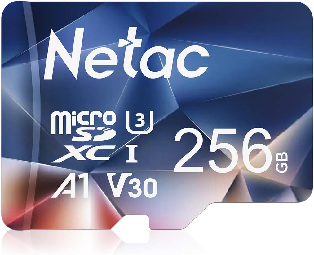 Netac 256GB MicroSDHC Memory Card, Micro SD Card, 4K Full HD Video Recording, UH...