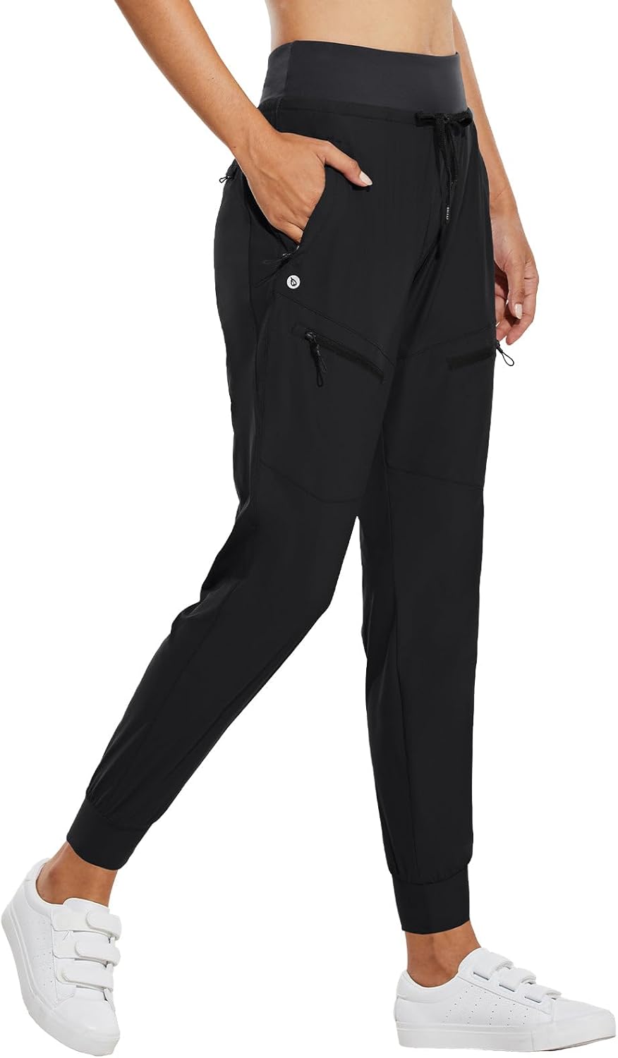 BALEAF Women's Joggers Lightweight Hiking Pants High Waist 5 Zipper Pockets Quic...