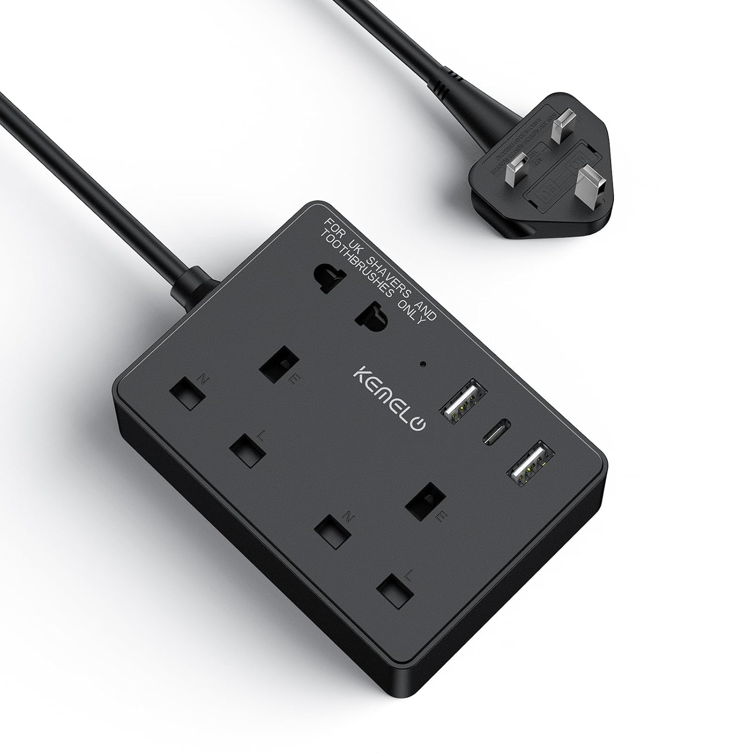 Extension Lead with 3 USB Slots,3 Way Mini Extension Cable（2 13A/3250W UK Socke...