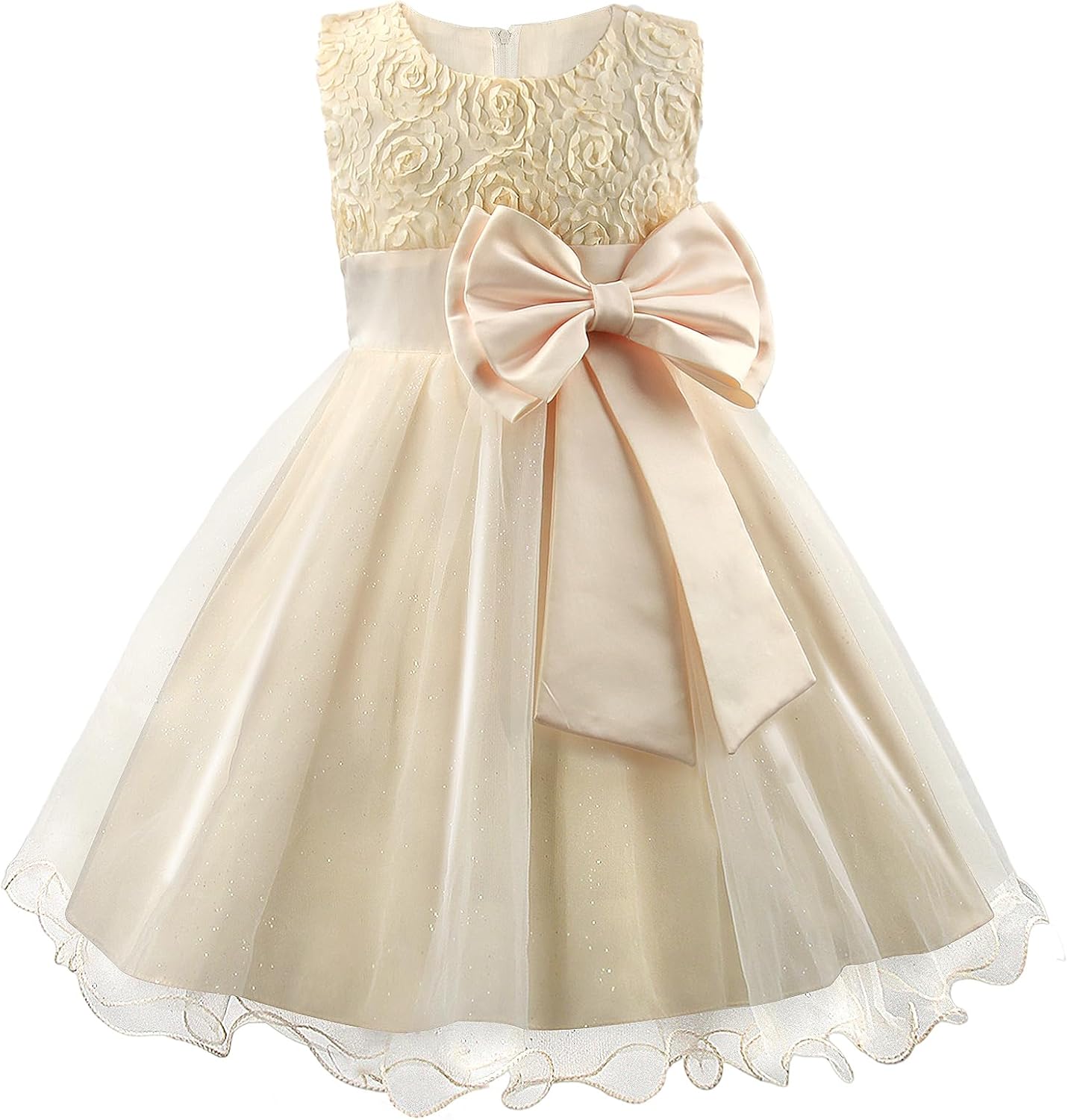 Discoball Girl Dress Princess Party Clothing Holiday Girls Dresses, 3D Rose Flow...