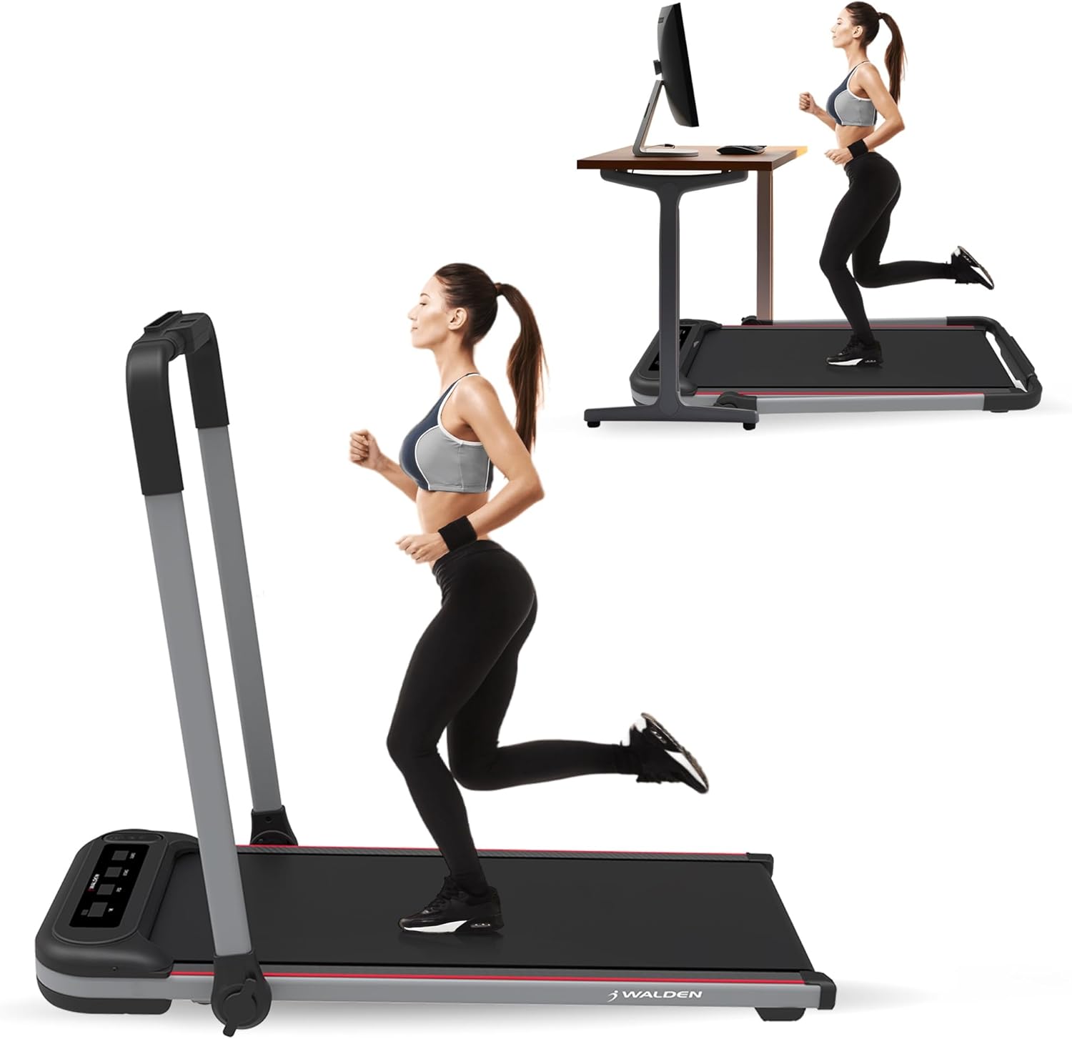 Under Desk Treadmill for Home 2in1 Office Walking Pad Jogging Running Ultra Flat...