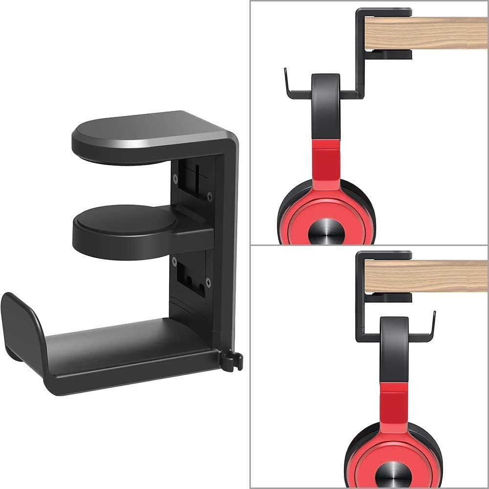 Headphone Stand Holder with Cable Clip,Klearlook 360 Degree Swivel Adjustable Sp...