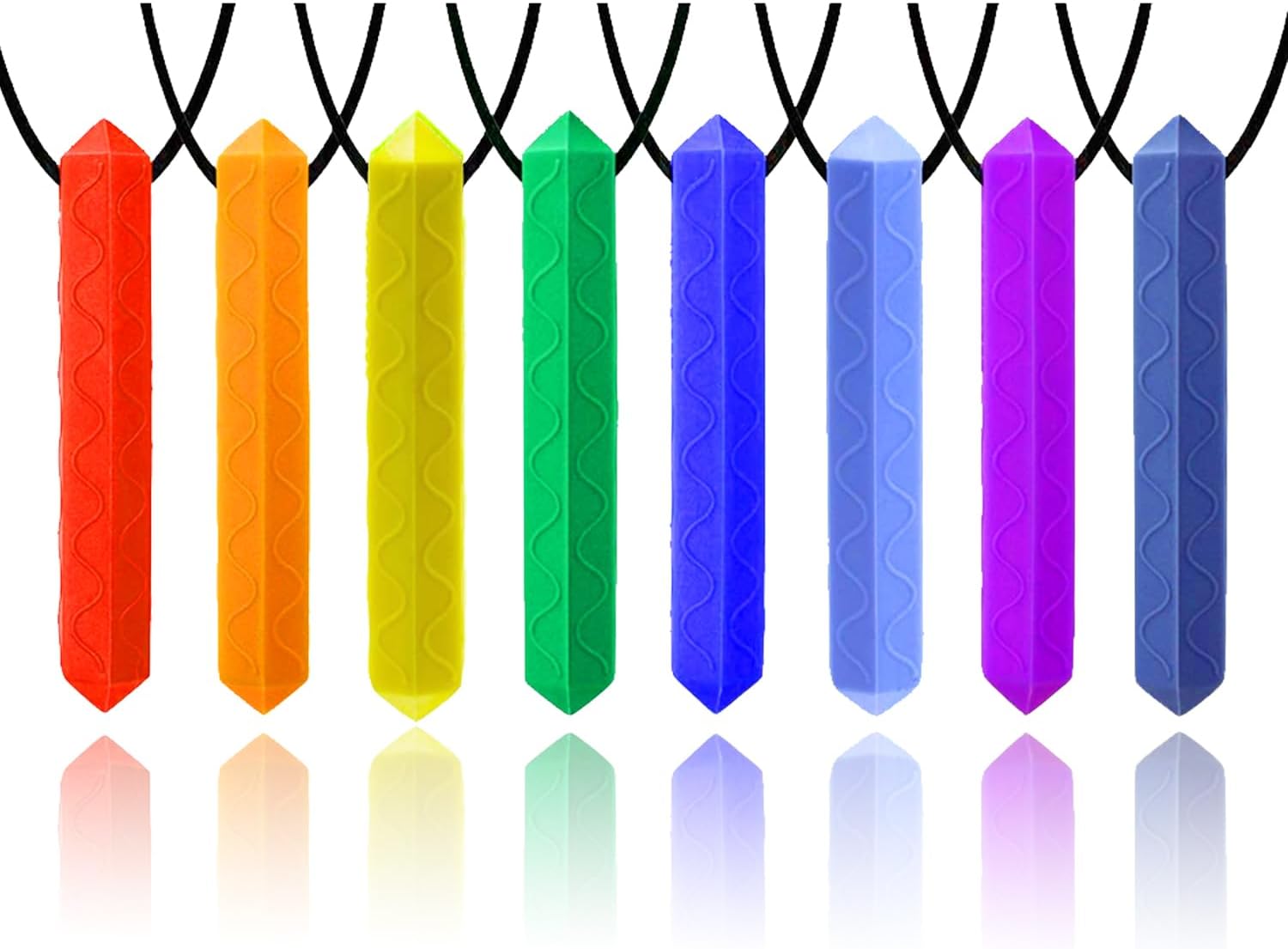 Sensory Chew Necklace, 8 Pack Diamond Chew Necklaces for Sensory Kids, Made from...