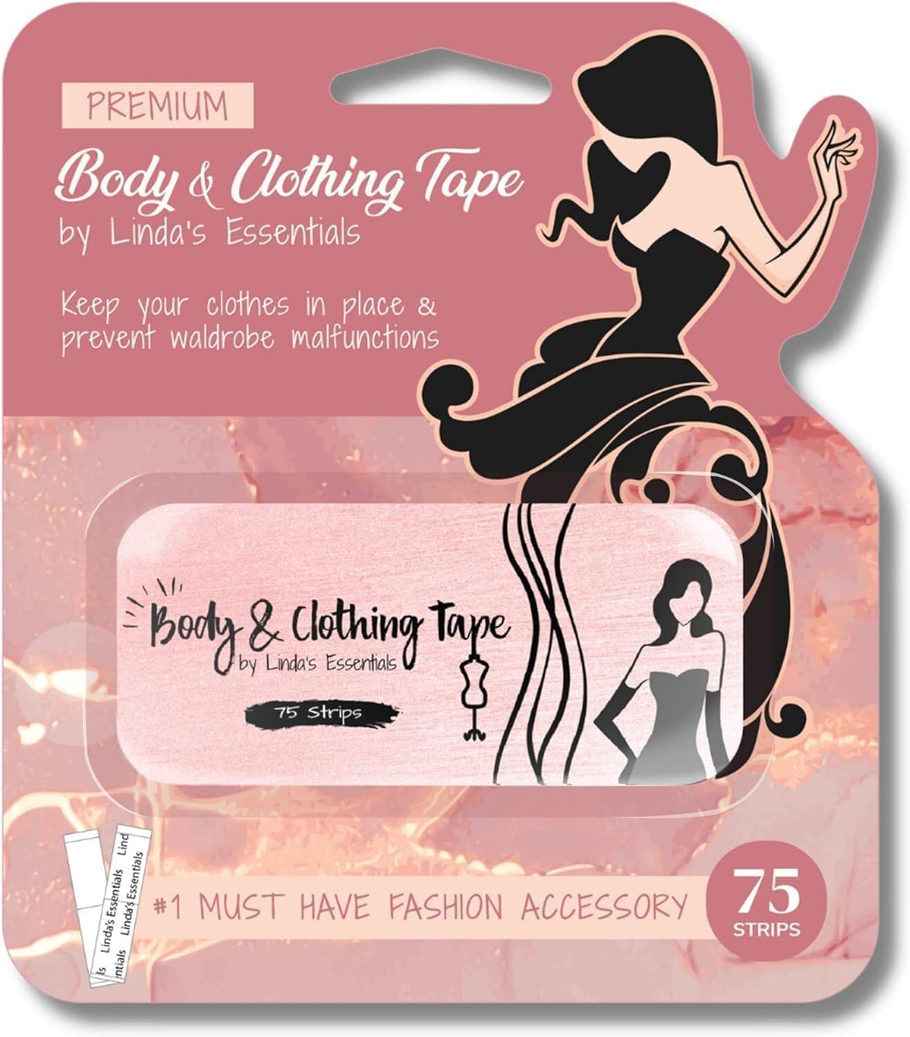 Double Sided Tape for Clothes, Body Tape for Women (75 Pack) - Double Sided Fabr...