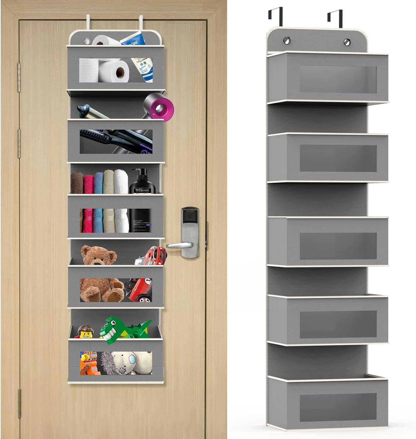 Aqash Over Door Storage Hanging Organiser - 5 Clear Window Pockets Organizer For...