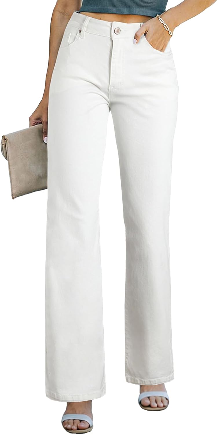 Sidefeel Women's Wide Leg Jeans Casual High Waisted Straight Zimbaplatinum Denim...