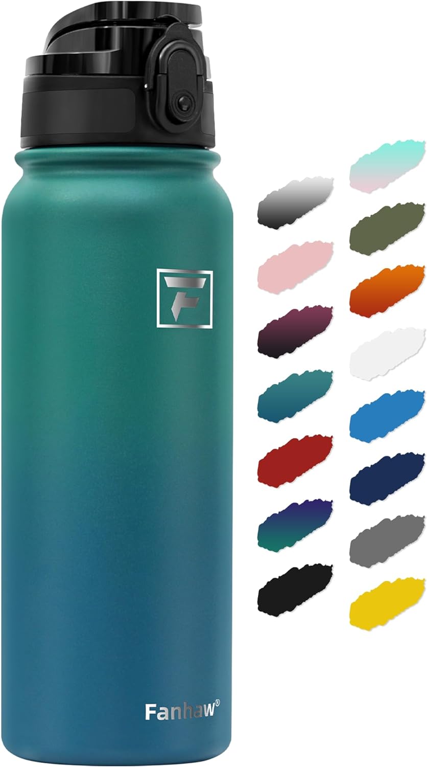 Fanhaw 600 ml Insulated Stainless Steel Water Bottle with 1 Lid (Chug Lid) - For...