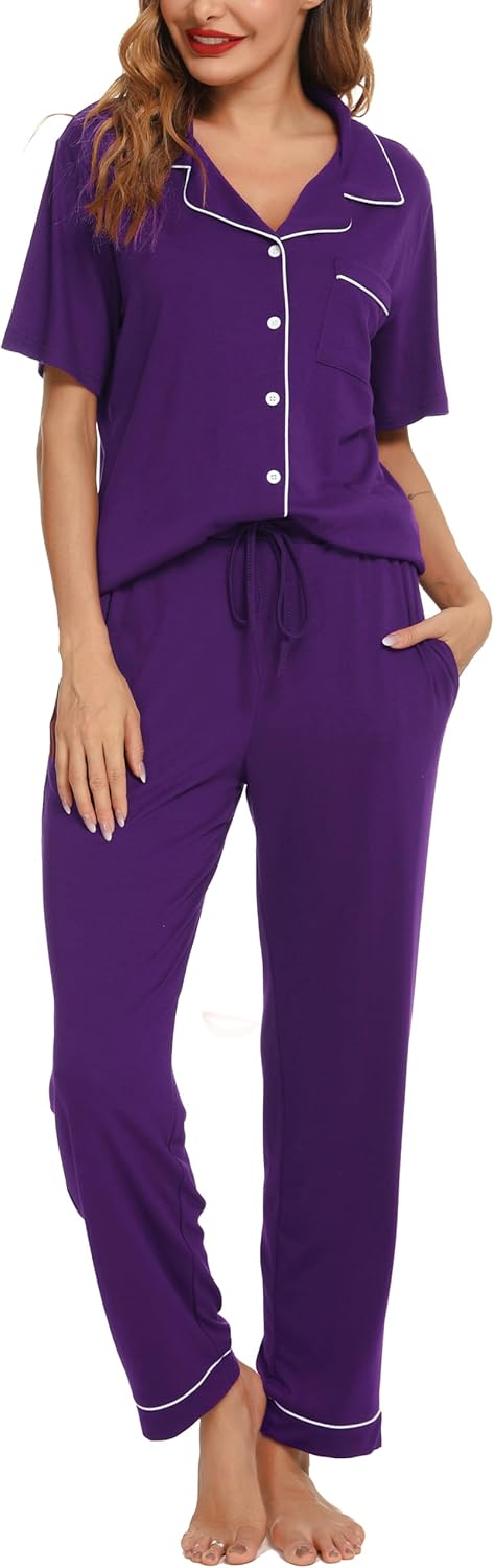 Lovasy Pyjamas for Women Soft Ladies Pyjamas Classic Pjs for Women Sets Cosy Wom...