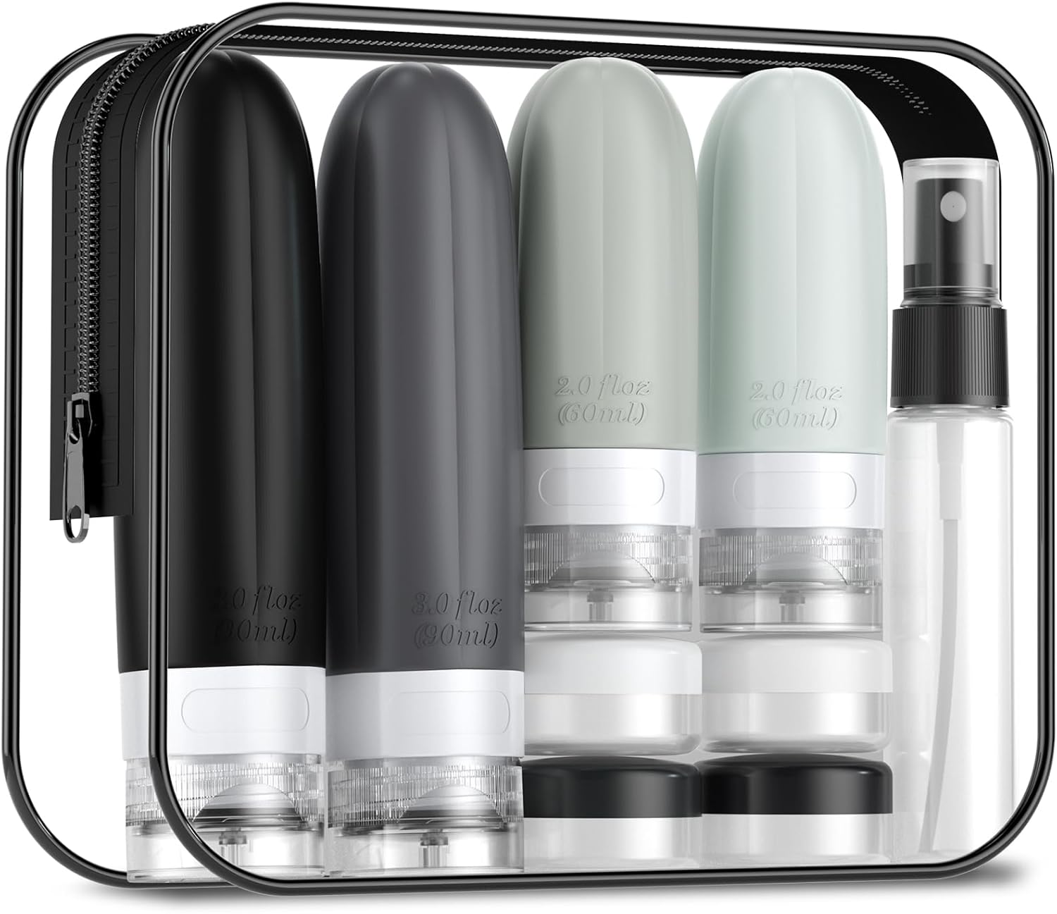 Gemice 16 Pack Travel Bottles Set, CAA Approved Leak Proof Silicone Squeezable C...