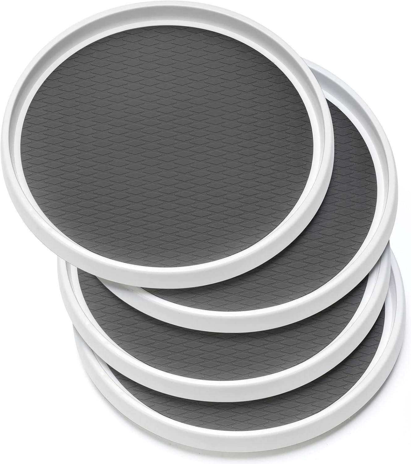 Set of 4, 10 Inch Non-Skid Lazy Susan Organizers - Turntable Rack for Cabinet, P...